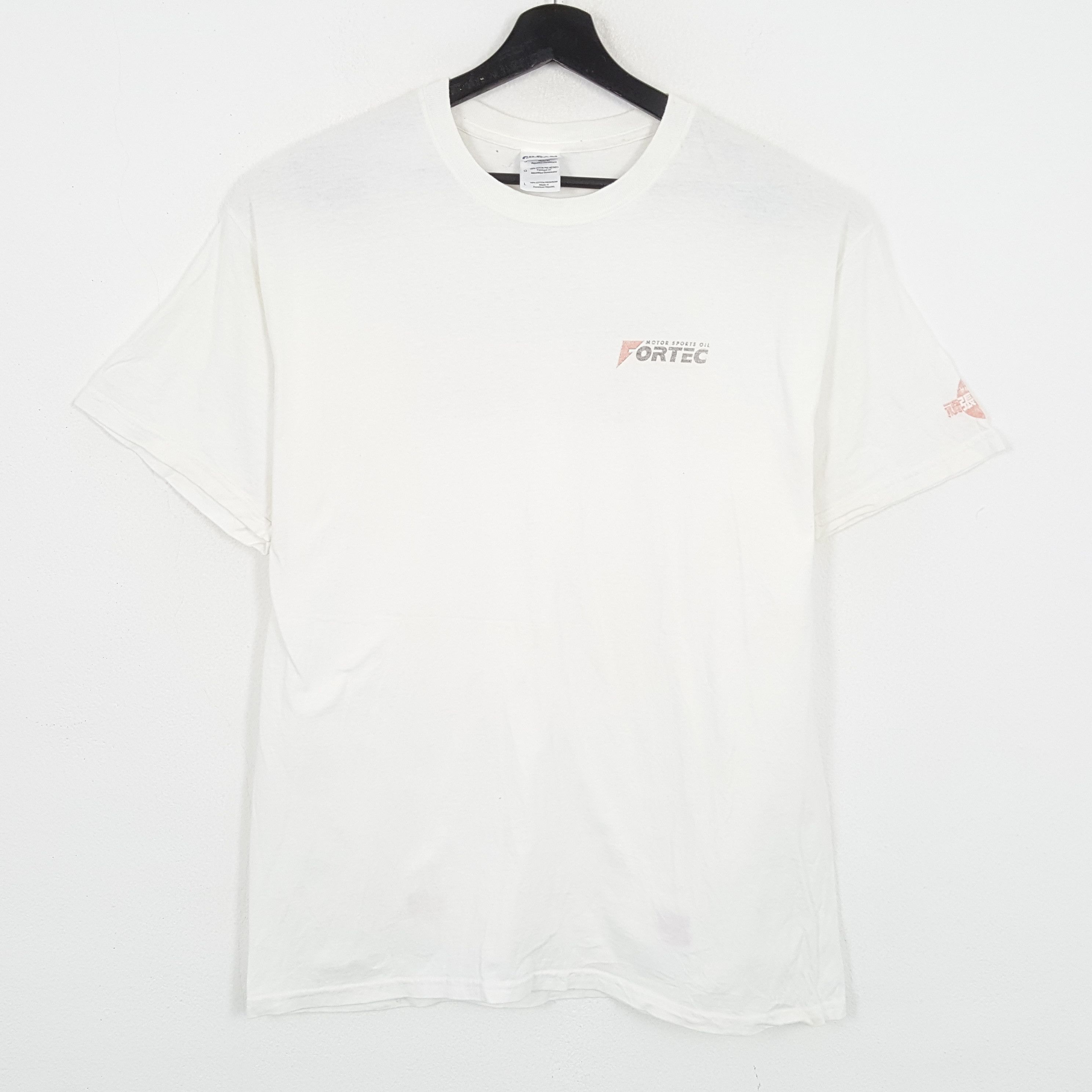 Vintage FORTEC MOTOR SPORT OIL Racing Style Backprint Tshirt Size US L / EU 52-54 / 3 - 3 Thumbnail