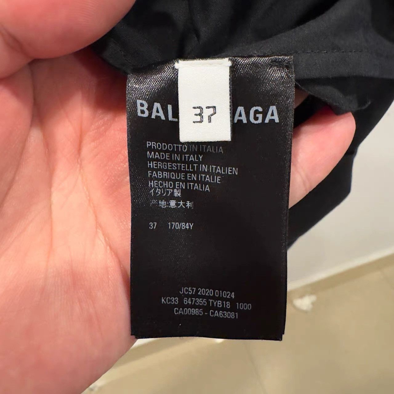 Balenciaga Balenciaga Black Multilingual Short Sleeve Shirt K28 Size US XXS / EU 40 - 4 Thumbnail