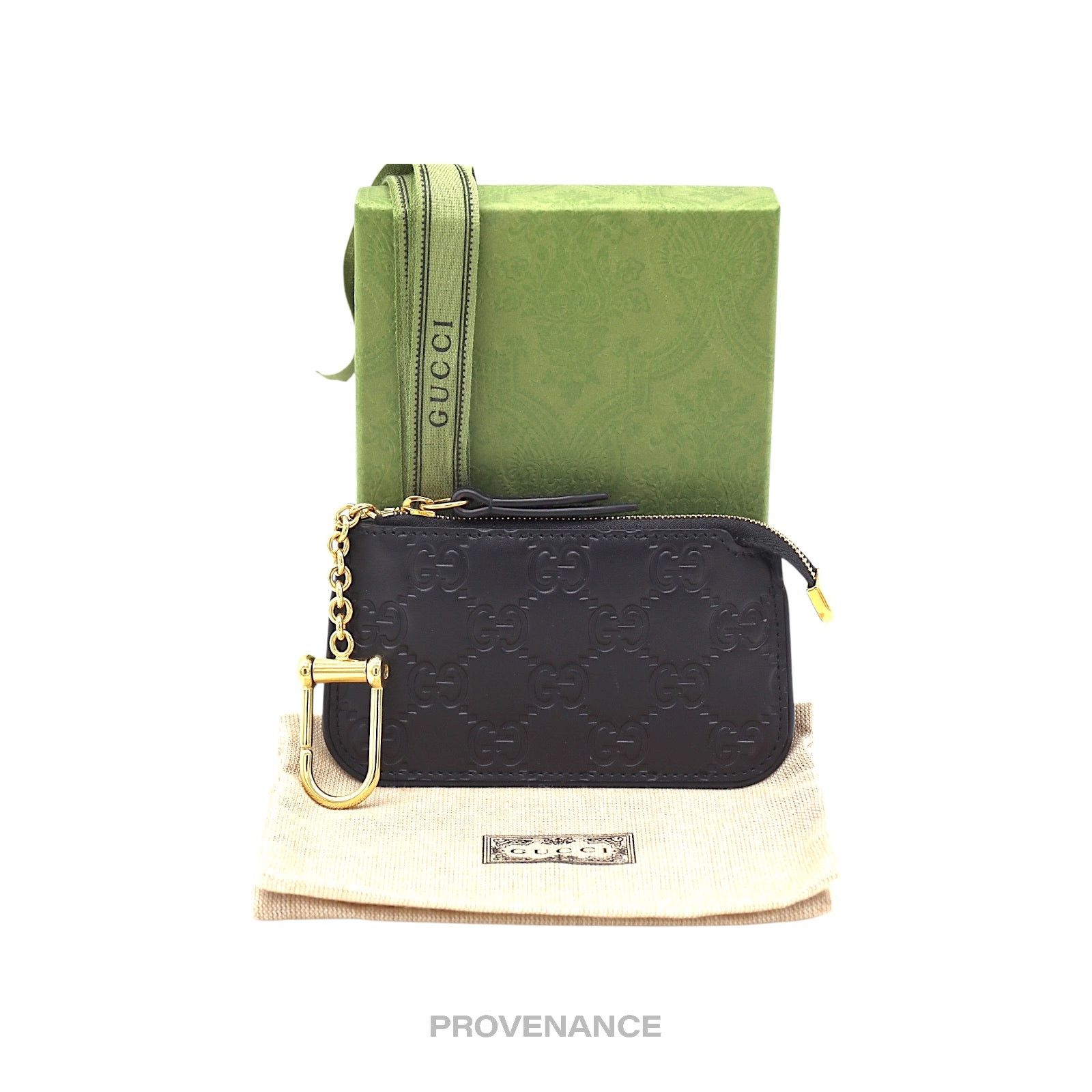 Gucci 🔴 Gucci Key Pouch Cles - Black GG Guccissima Leather Size ONE SIZE - 9 Thumbnail