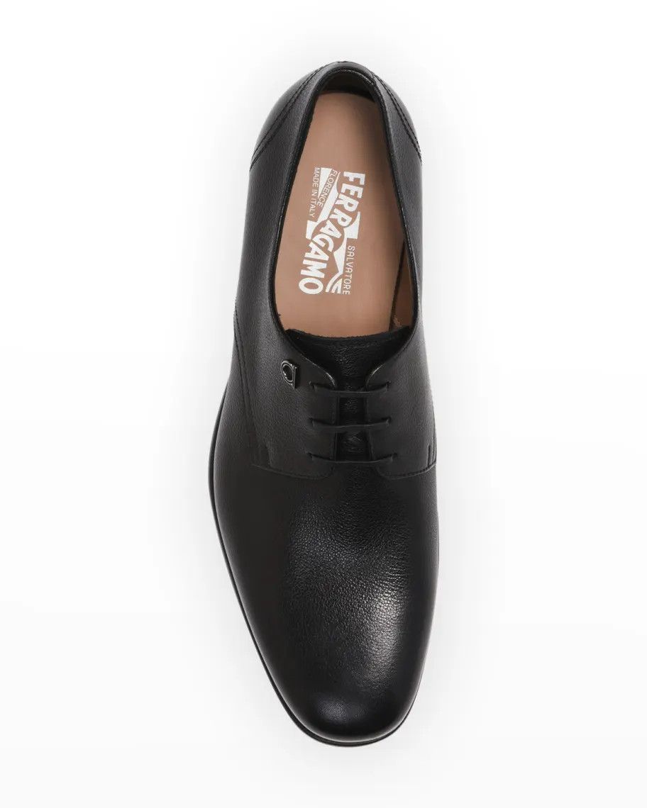 Salvatore Ferragamo o1s1rm0924 Spencer Leather Derby Shoes in Black Size US 11.5 / EU 44-45 - 4 Thumbnail