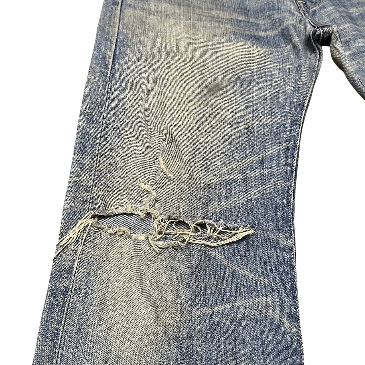 Levi's Vintage Levis 501 Distressed Denim Straight Leg Button Fly Size US 34 / EU 50 - 4 Thumbnail