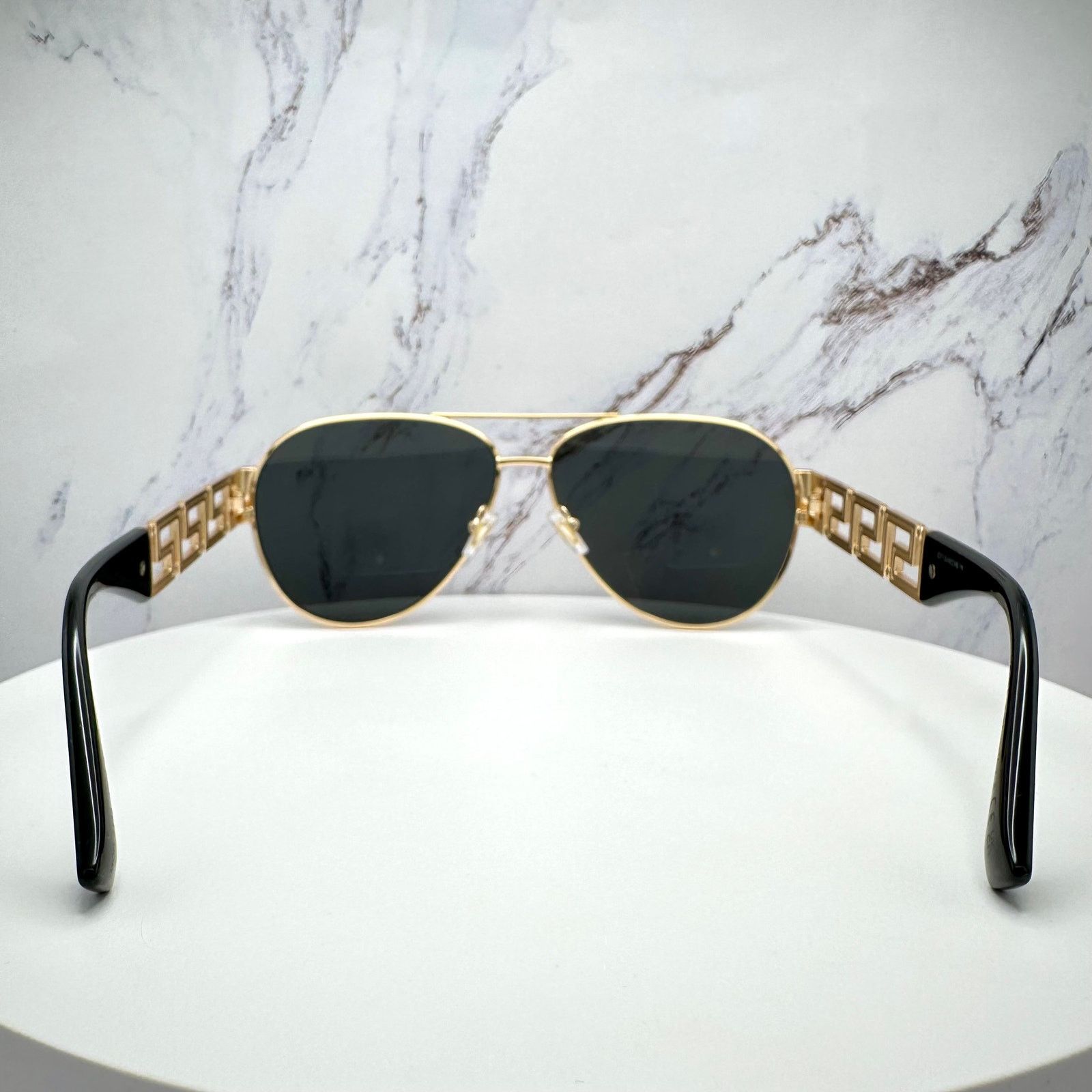 Versace New VERSACE Sunglasses Gold Aviator Pilot Metal Greca Logo Size ONE SIZE - 17 Thumbnail
