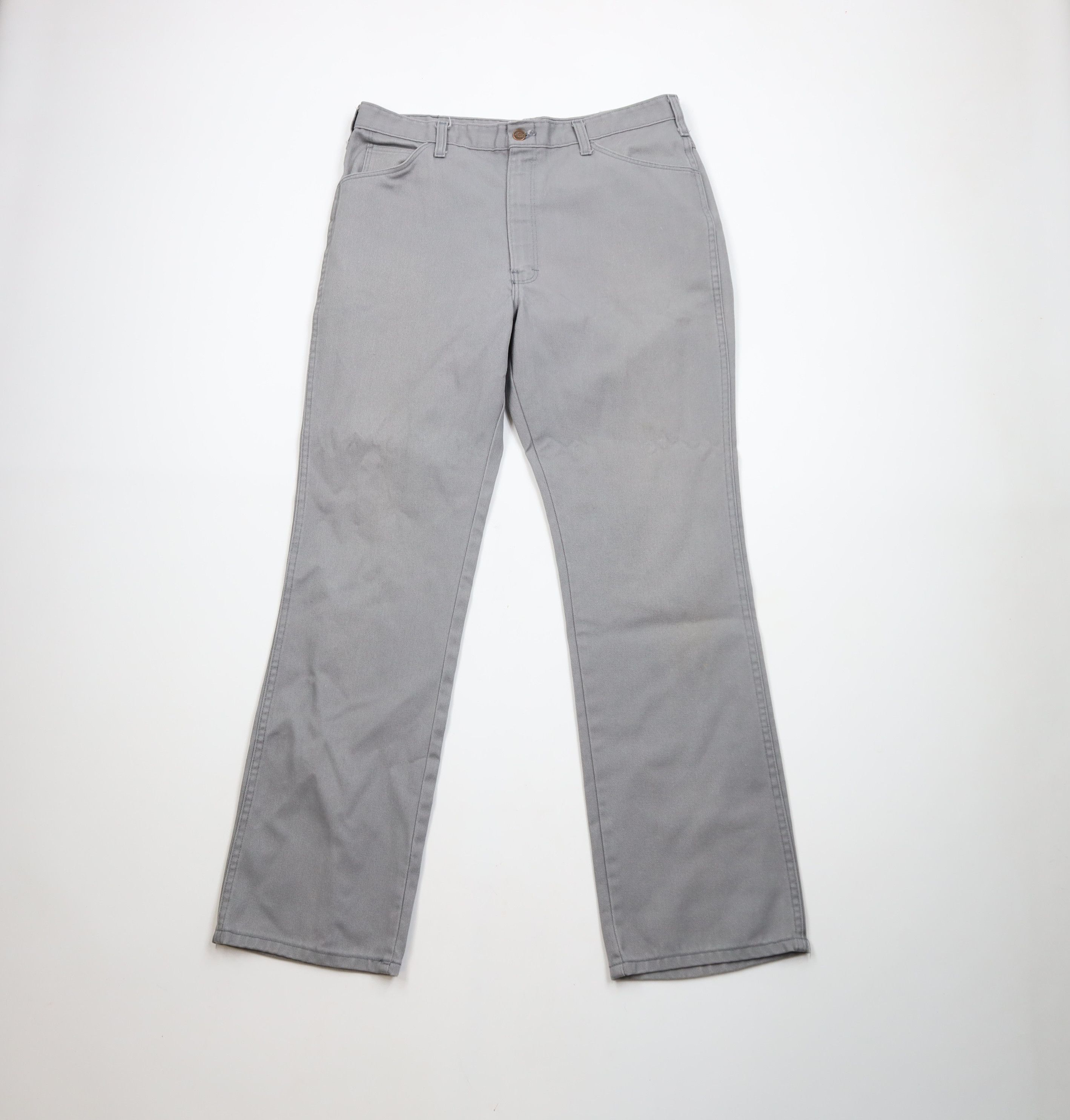 Dickies × Vintage Vintage 70s Dickies Flared Wide Leg Denim Jeans Gray USA Size US 34 / EU 50 - 1 Thumbnail