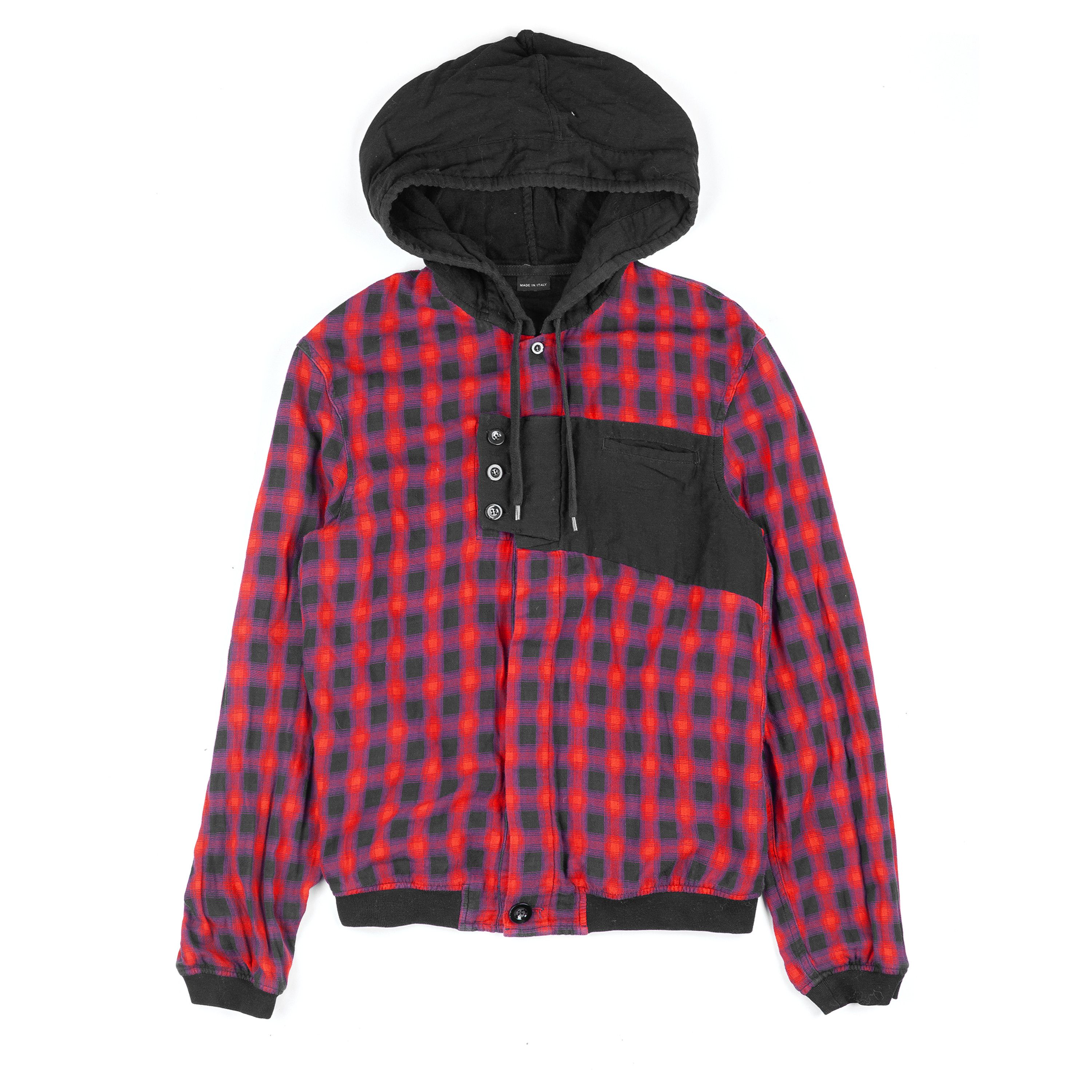 Marithe + Francois Girbaud Marithé François Girbaud Checked Hooded Shirt (S) Size US S / EU 44-46 / 1 - 1 Thumbnail