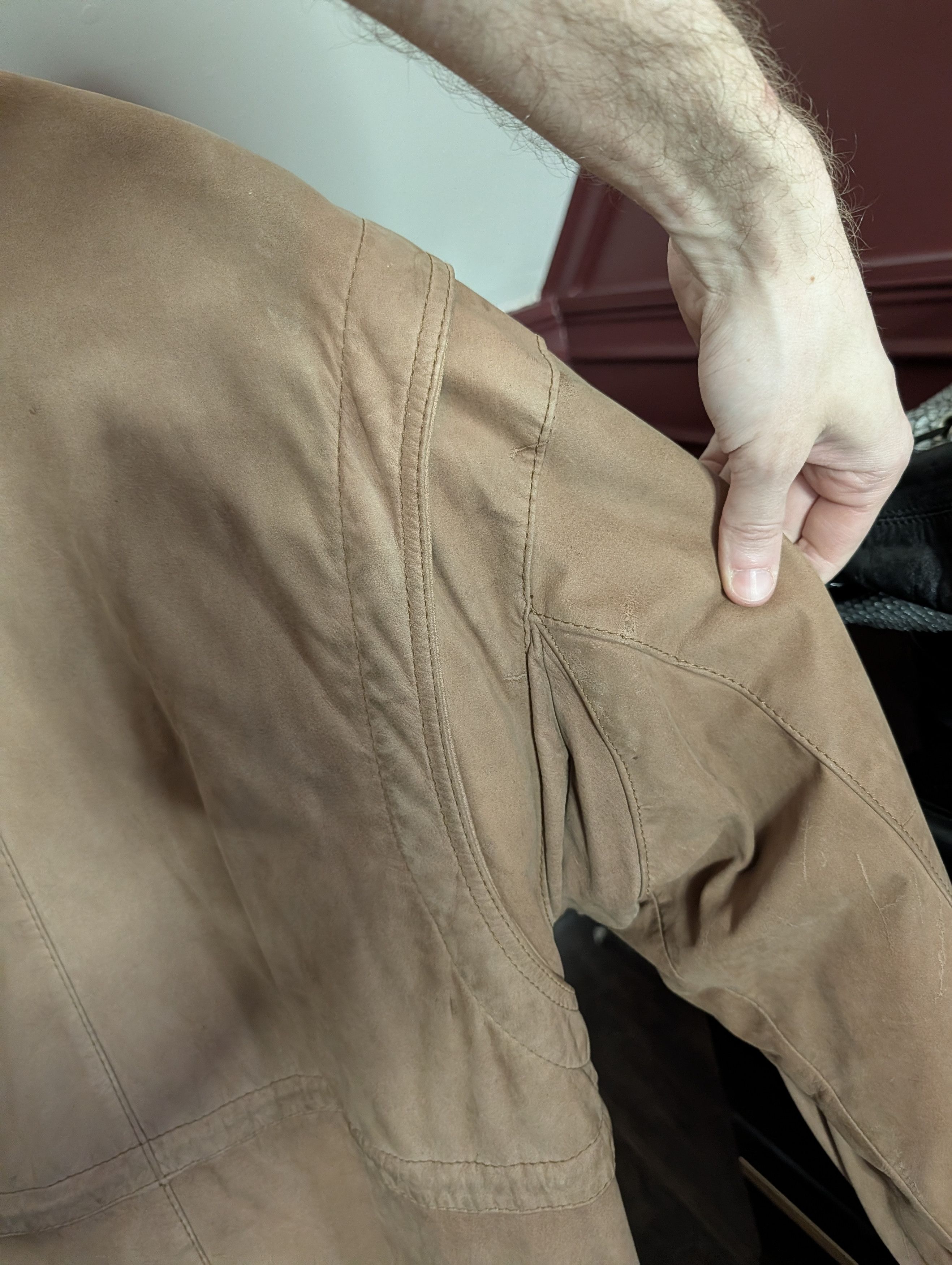 Vintage U2 Wear Me Out brown wool lined zip-up leather moto jacket Size US L / EU 52-54 / 3 - 9 Thumbnail