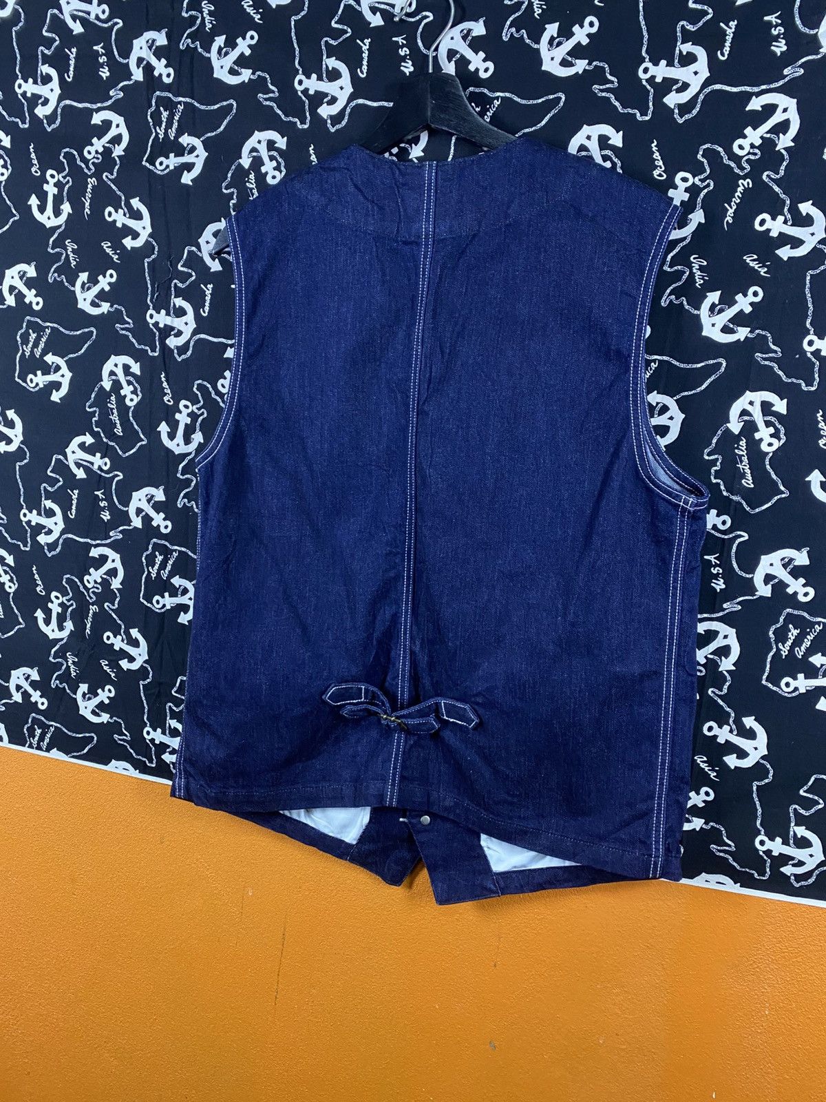 Lee Lee Denim Workwear Vest Indigo Blue Button-Up Utility Vest Size US XL / EU 56 / 4 - 10 Thumbnail