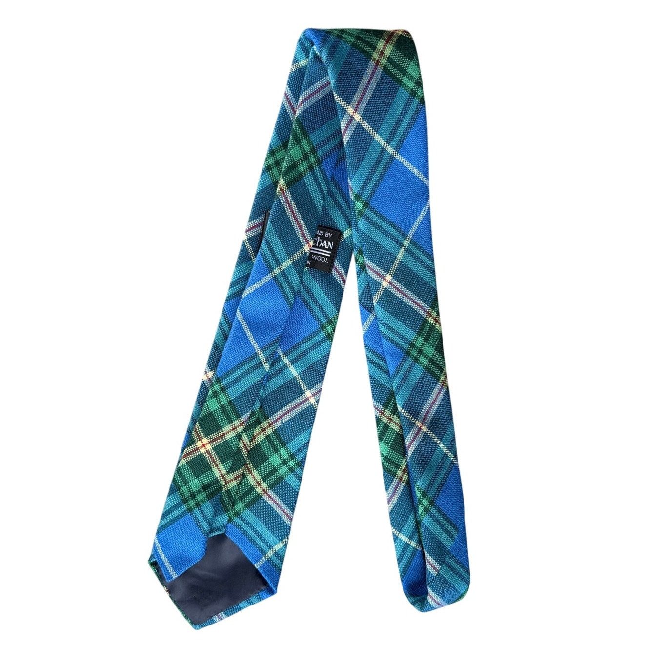 Other Ingles Buchan Blue & Green Tartan Plaid Wool Tie Size ONE SIZE - 3 Thumbnail