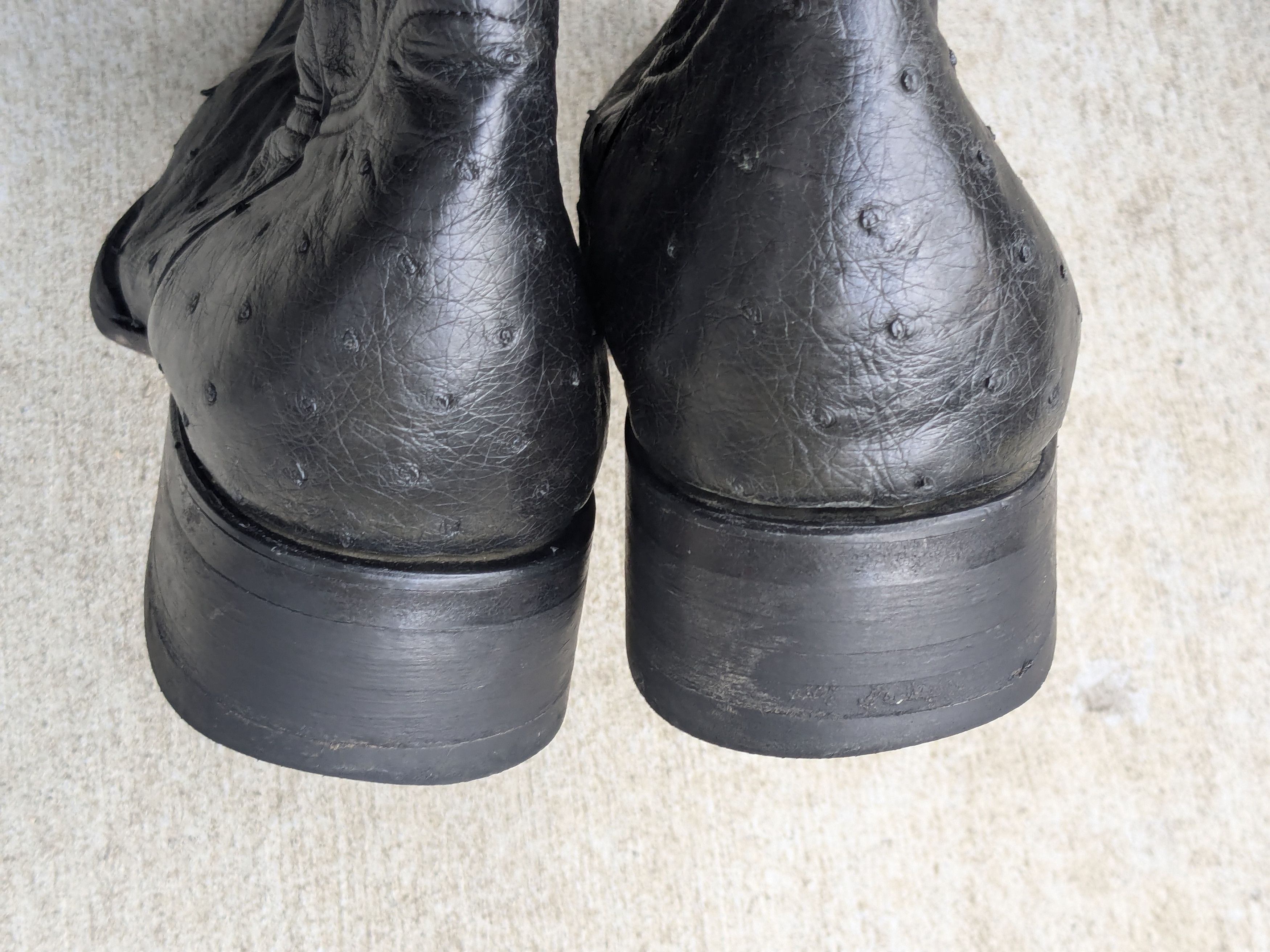Genuine Leather Ostrich Cowboy Boots 9 Black Leather Mexico Botas Size US 9 / EU 42 - 14 Thumbnail