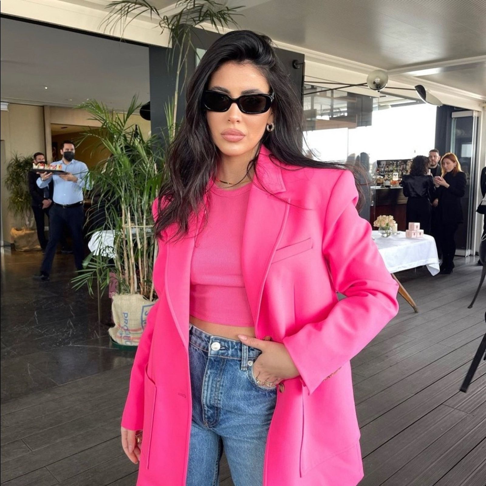 Zara ZARA BLOGGER FAVORITE MENSWEAR STYLE BLAZERNEON PINK Size S / US 4 / IT 40 - 10 Thumbnail