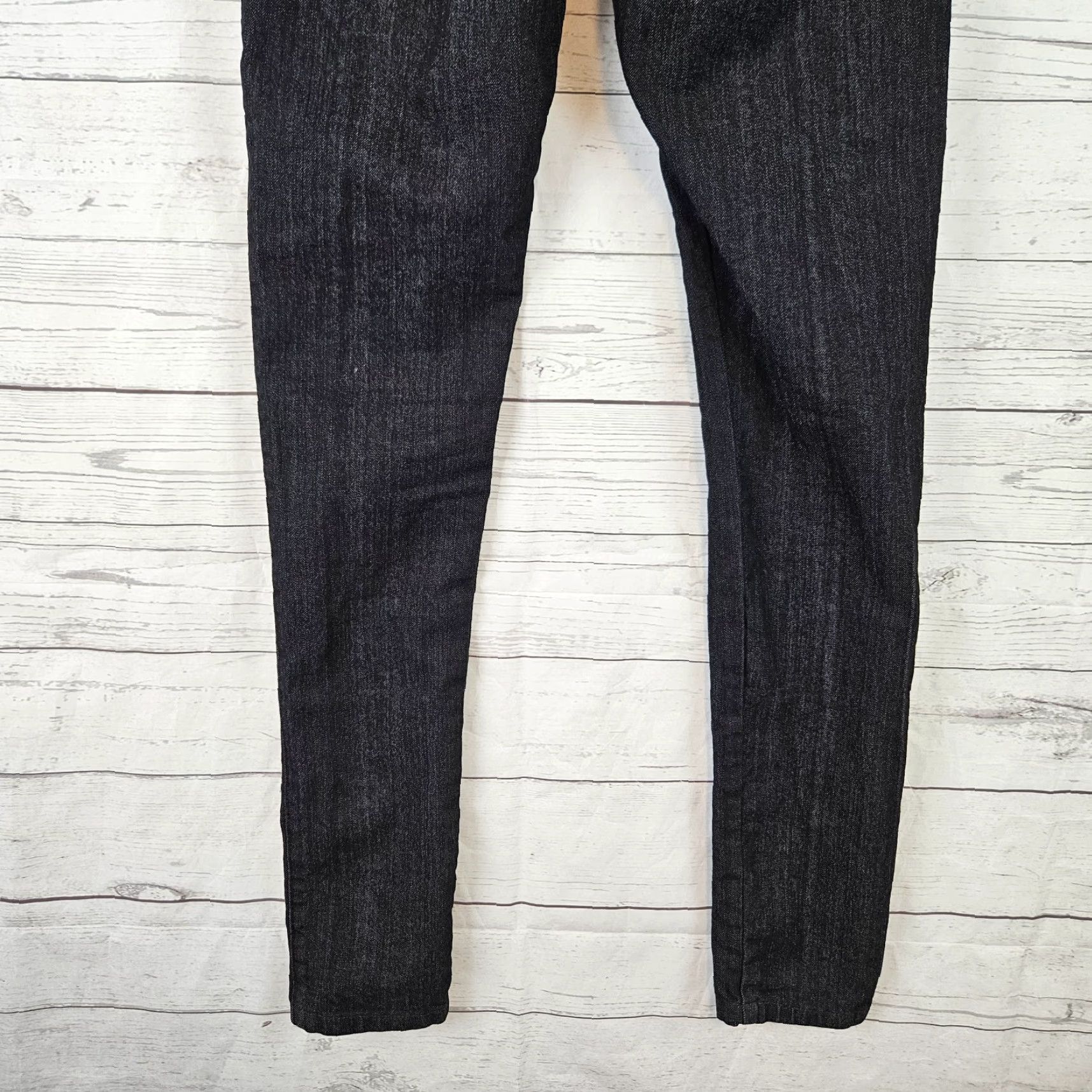 Vintage Prairie Underground Womens Skinny Jeans Sz Small Black Diagonal Zip Road to Ruin High Rise 11" Inseam 31.5" Mens? Size 28" / US 6 / IT 42 - 5 Thumbnail