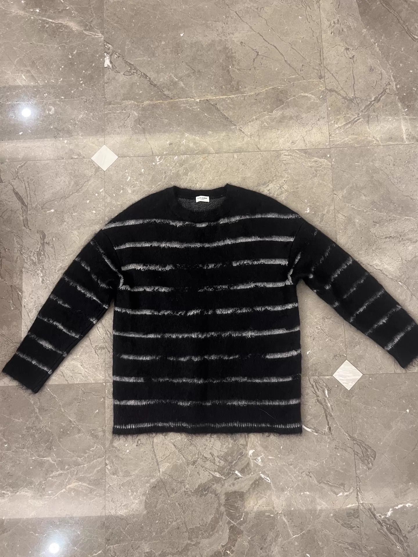 Saint Laurent Paris Multi Striped Long Sleeve Knit Sweater Size US M / EU 48-50 / 2 - 1 Thumbnail