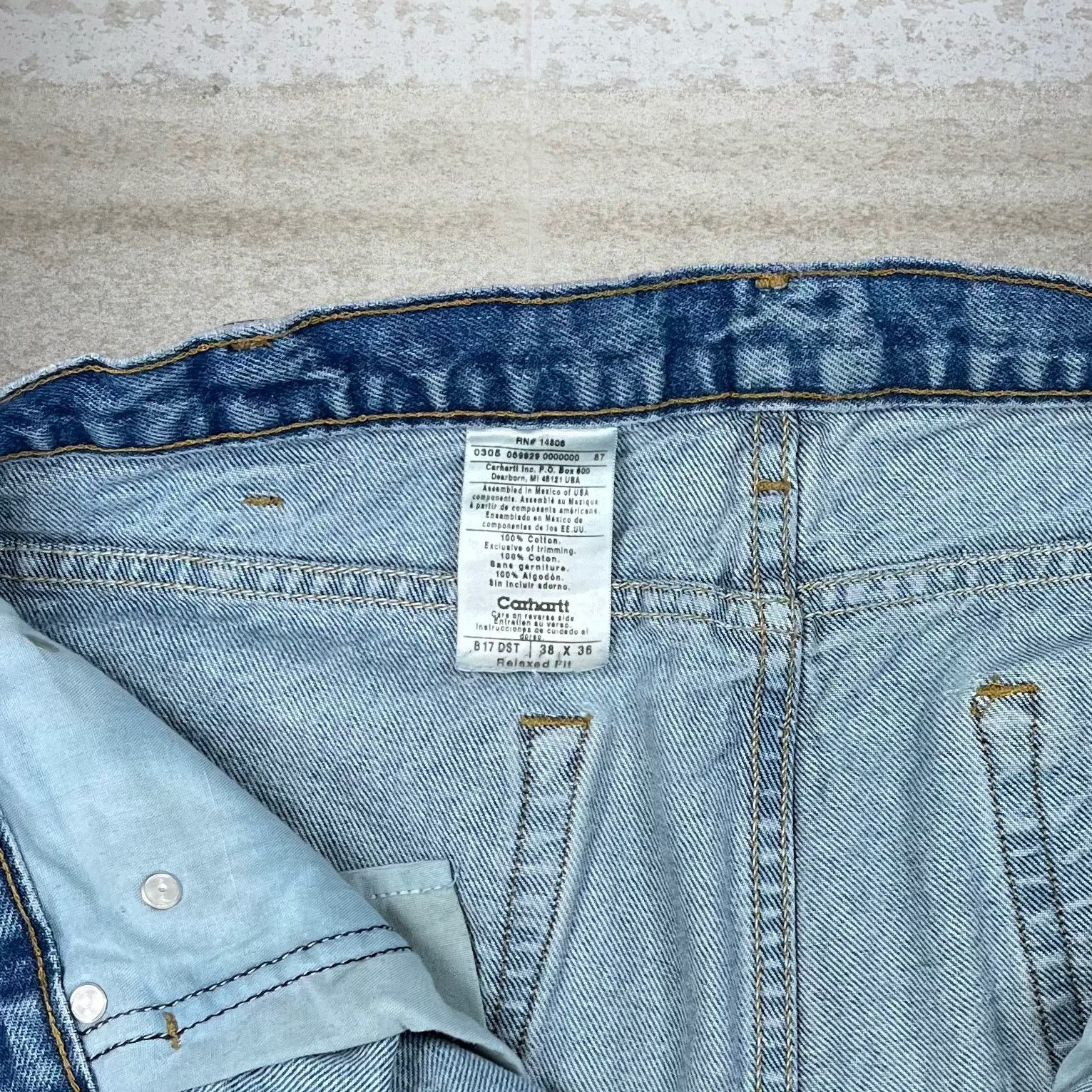 Carhartt Vintage Y2K Carhartt Jeans 38x36 Straight Leg Medium Wash Size US 38 / EU 54 - 4 Thumbnail