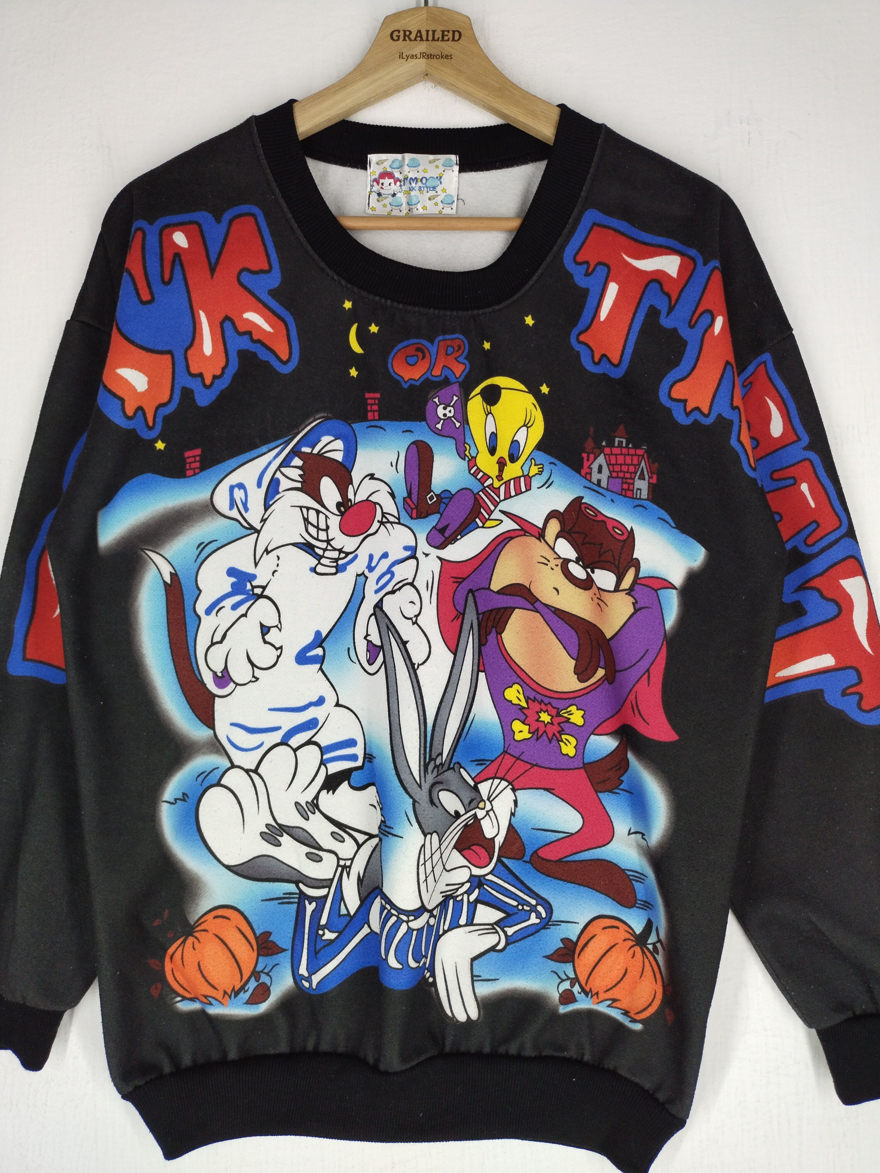 Cartoon Network Vintage Looney Tunes Tazmania Over Print Sweatshirt Size US M / EU 48-50 / 2 - 2 Thumbnail