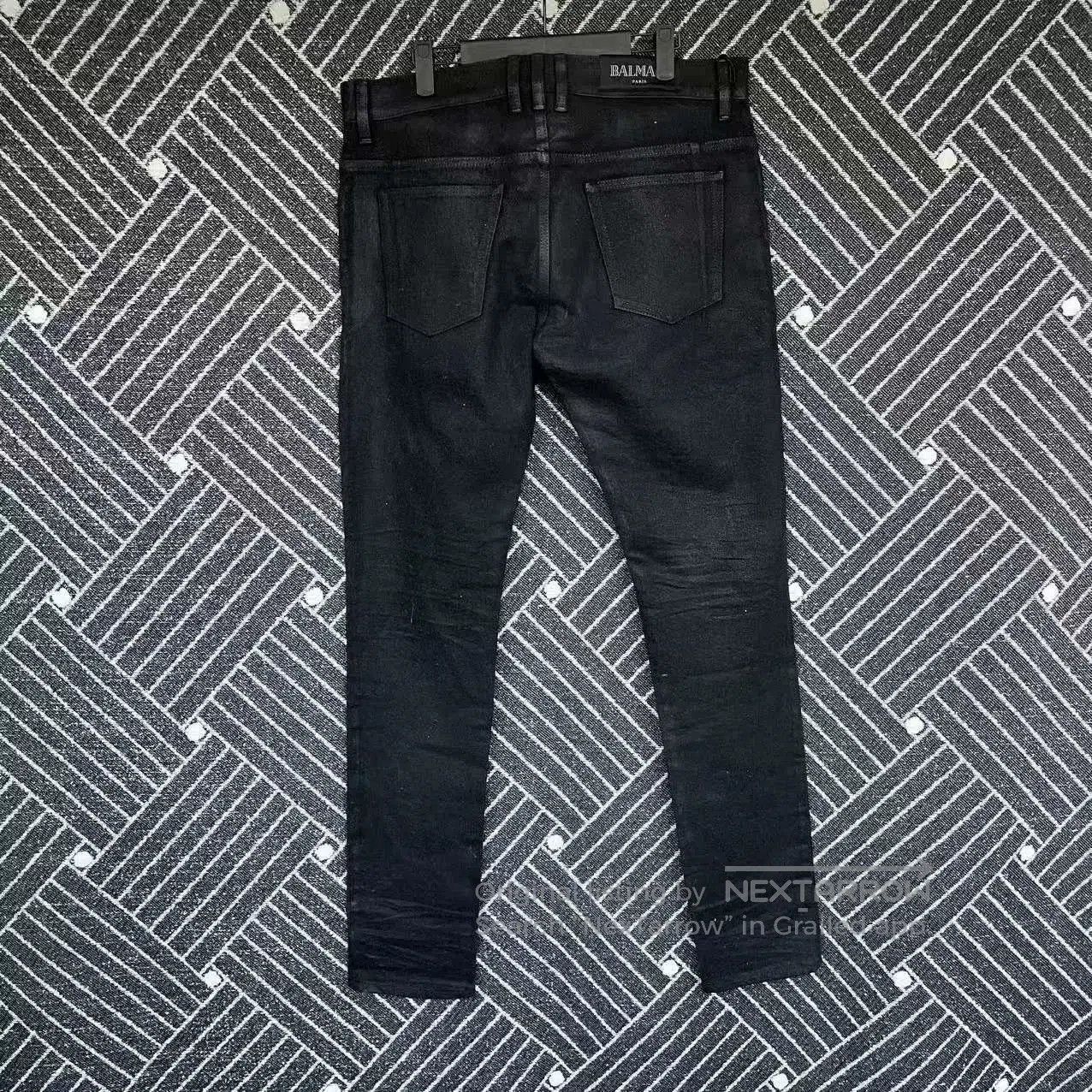 Balmain BALMAIN Wax-Coated Distressed Jeans. Size US 33 - 2 Thumbnail