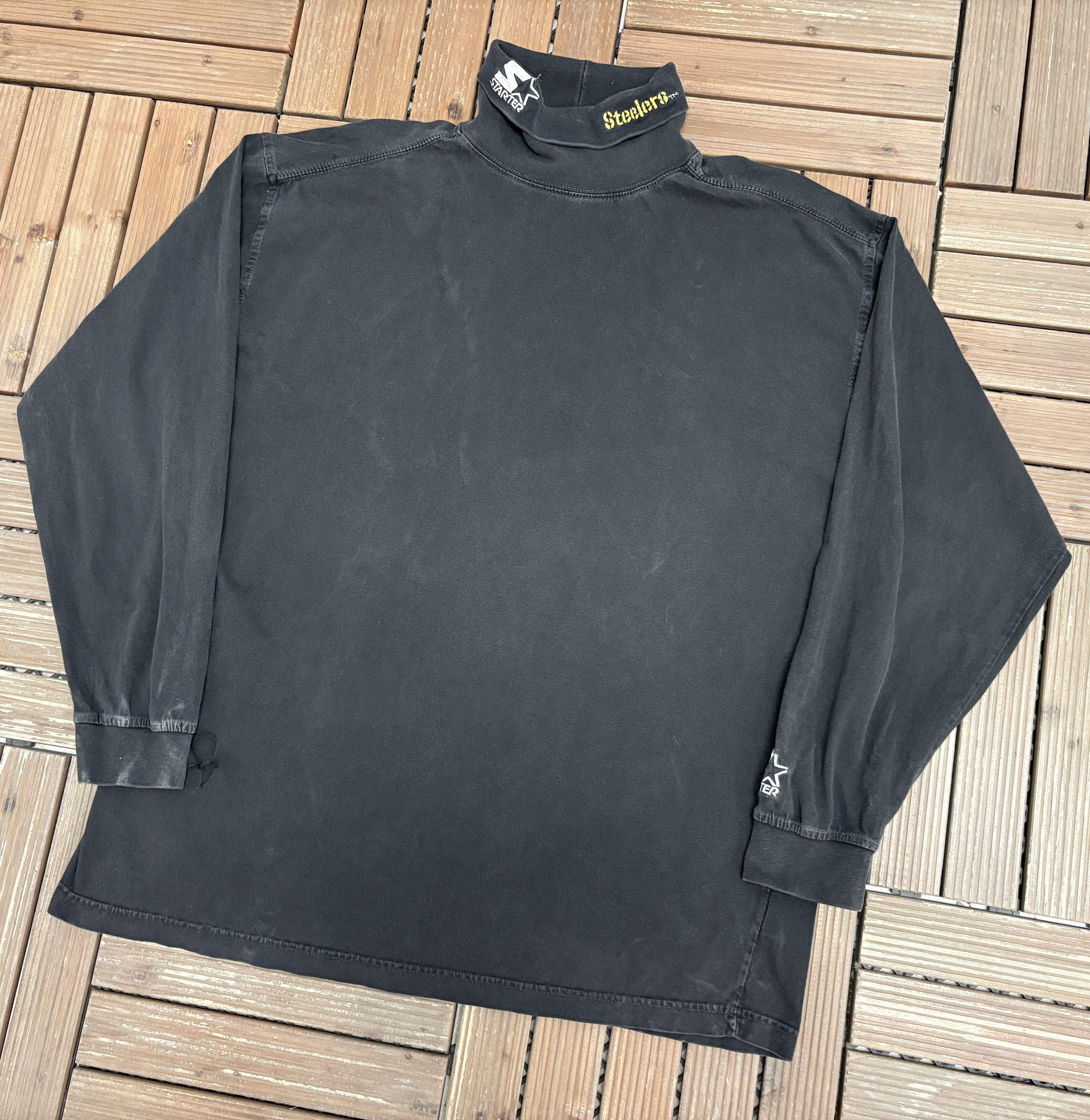 Starter Pittsburgh Steelers Embroidered Vintage Black Turtleneck Size US XL / EU 56 / 4 - 3 Thumbnail