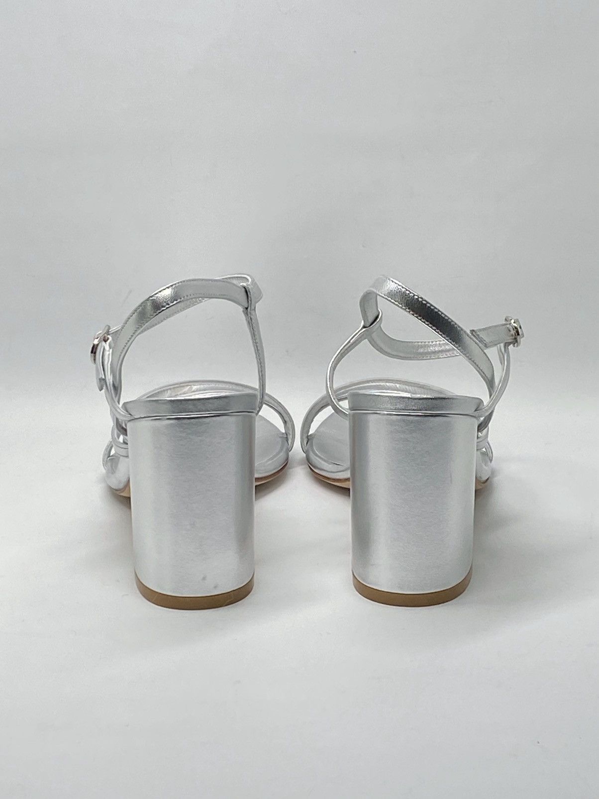 Stuart Weitzman Stuart Weitzman Metallic Leather Block-Heel Sandals size 6.5 Size US 6.5 / IT 36.5 - 7 Thumbnail