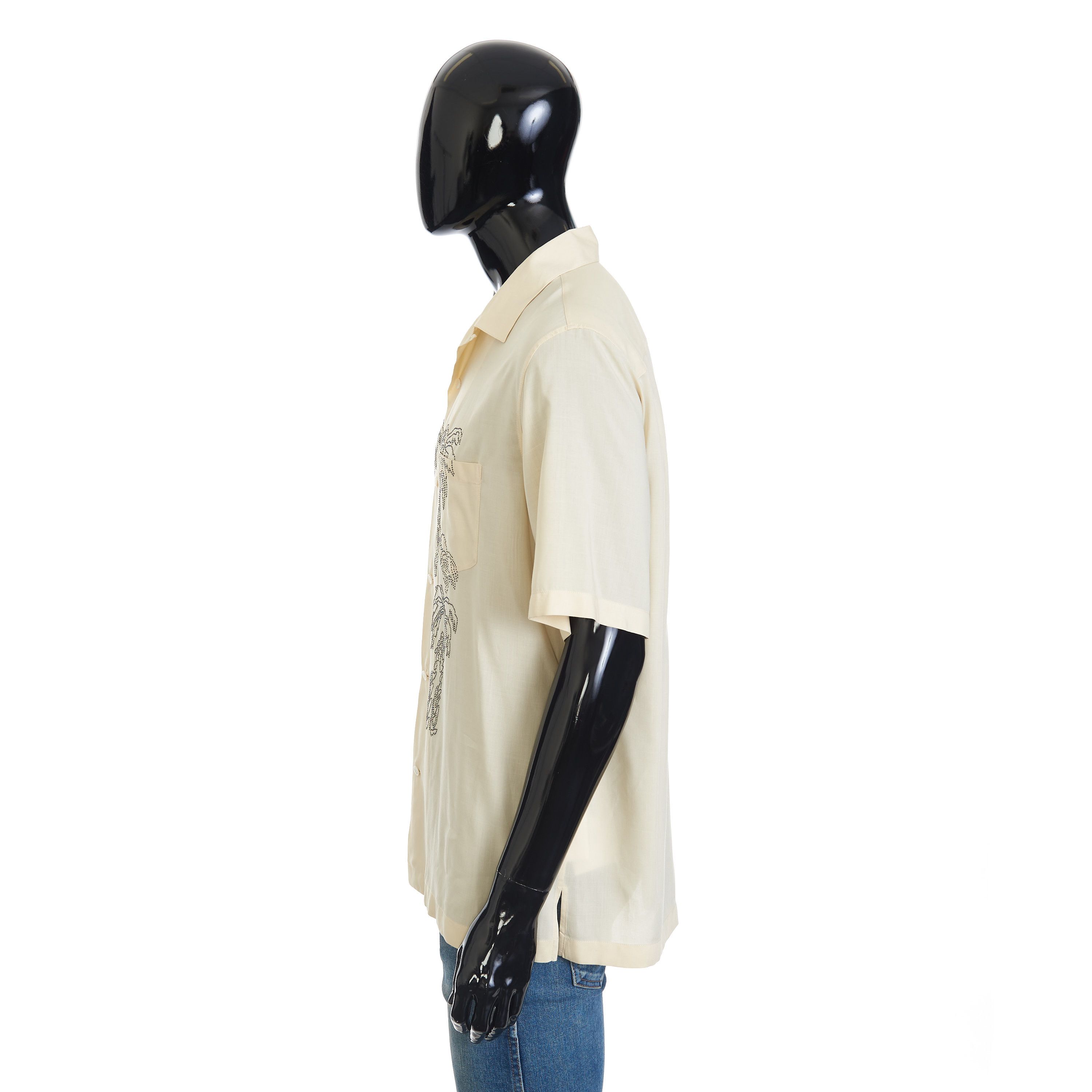 Celine Hawaiian Shortsleeve Shirt With Palm Embroidery In Viscose Size US L / EU 52-54 / 3 - 3 Thumbnail