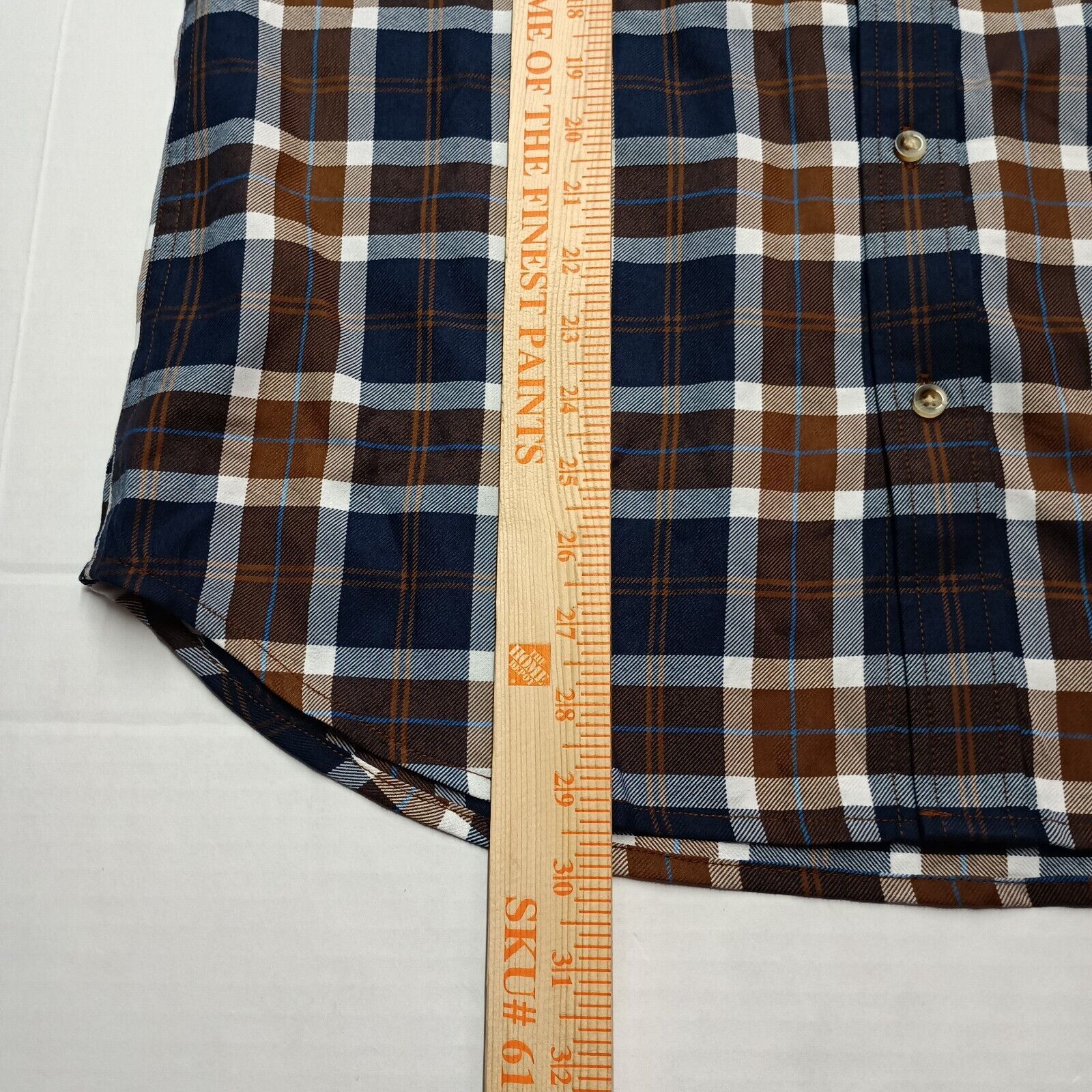 Betabrand Beta Venturing Plaid Series Shirt Men's M Navy Blue Brown Size US M / EU 48-50 / 2 - 7 Thumbnail