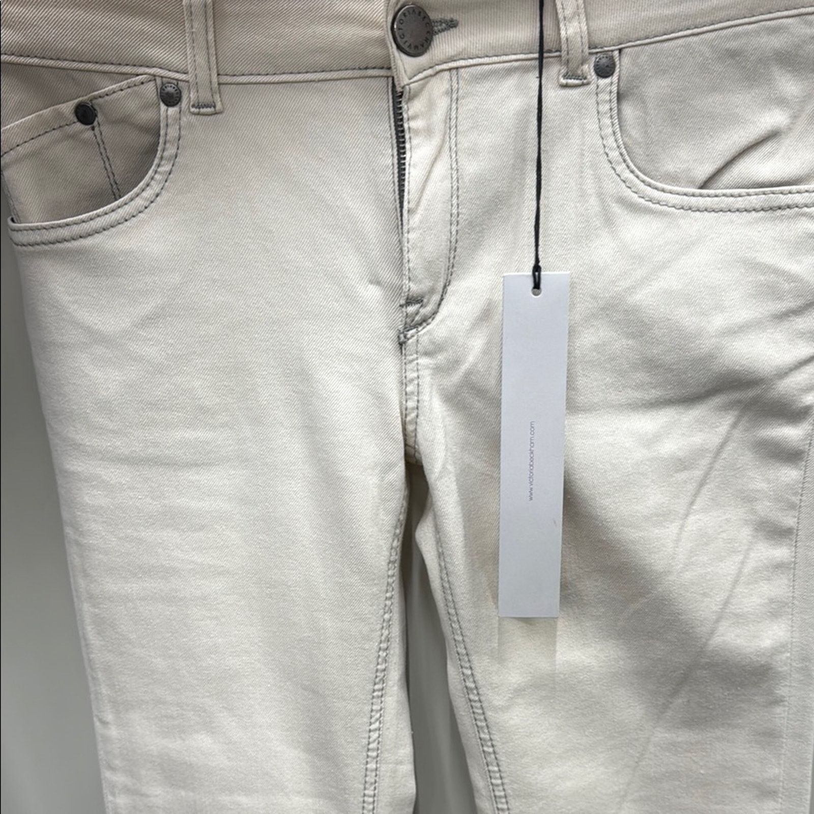 Victoria Beckham NWT Victoria Beckham Women's Cream Skinny Jeans Size 27 Size 27" / US 4 / IT 40 - 5 Thumbnail