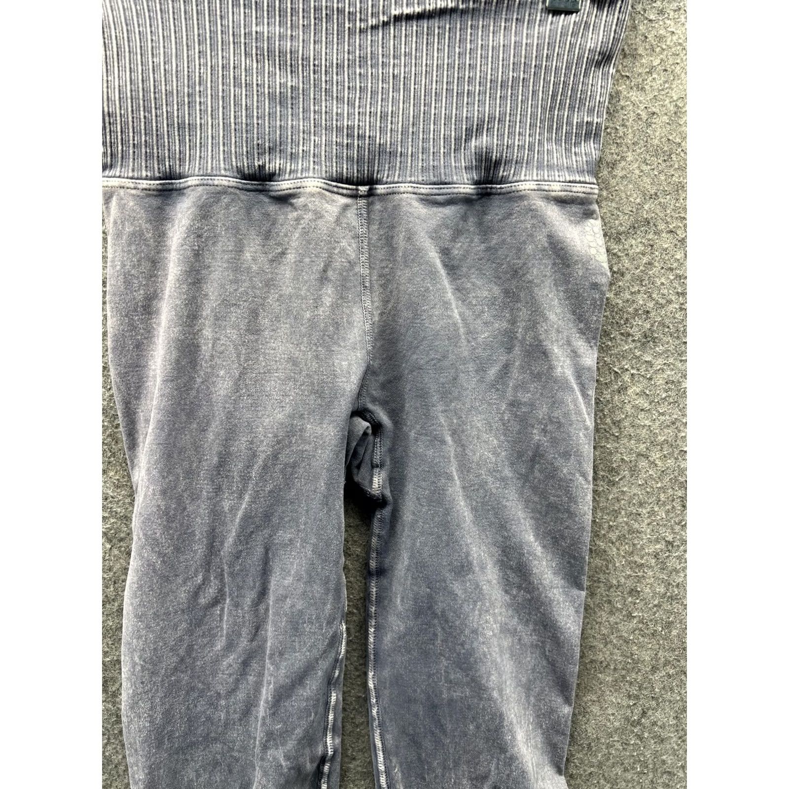 Vintage Leggings Women S Gray Striped Waist Ankle Jersey Elastic High Rise Stretch Size S / US 4 / IT 40 - 7 Thumbnail