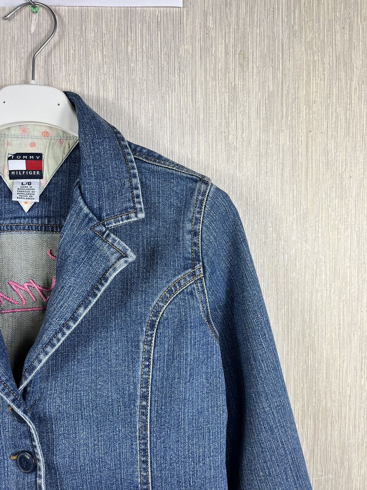 Tommy Hilfiger × Vintage Vintage Tommy Hilfiger y2k denim blazer juicy jacket floral Size L / US 10 / IT 46 - 3 Thumbnail