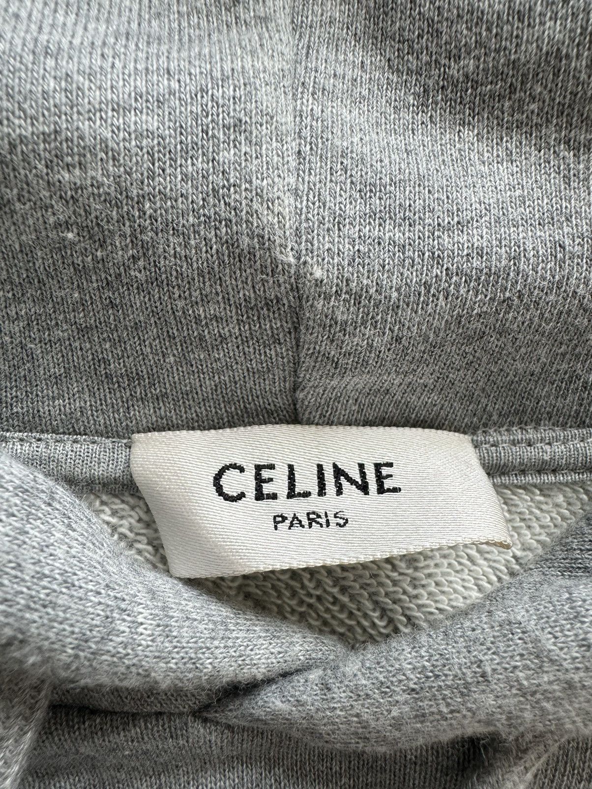 Celine CELINE Grey Back Logo Hoodie Sweatshirt Size US L / EU 52-54 / 3 - 6 Thumbnail