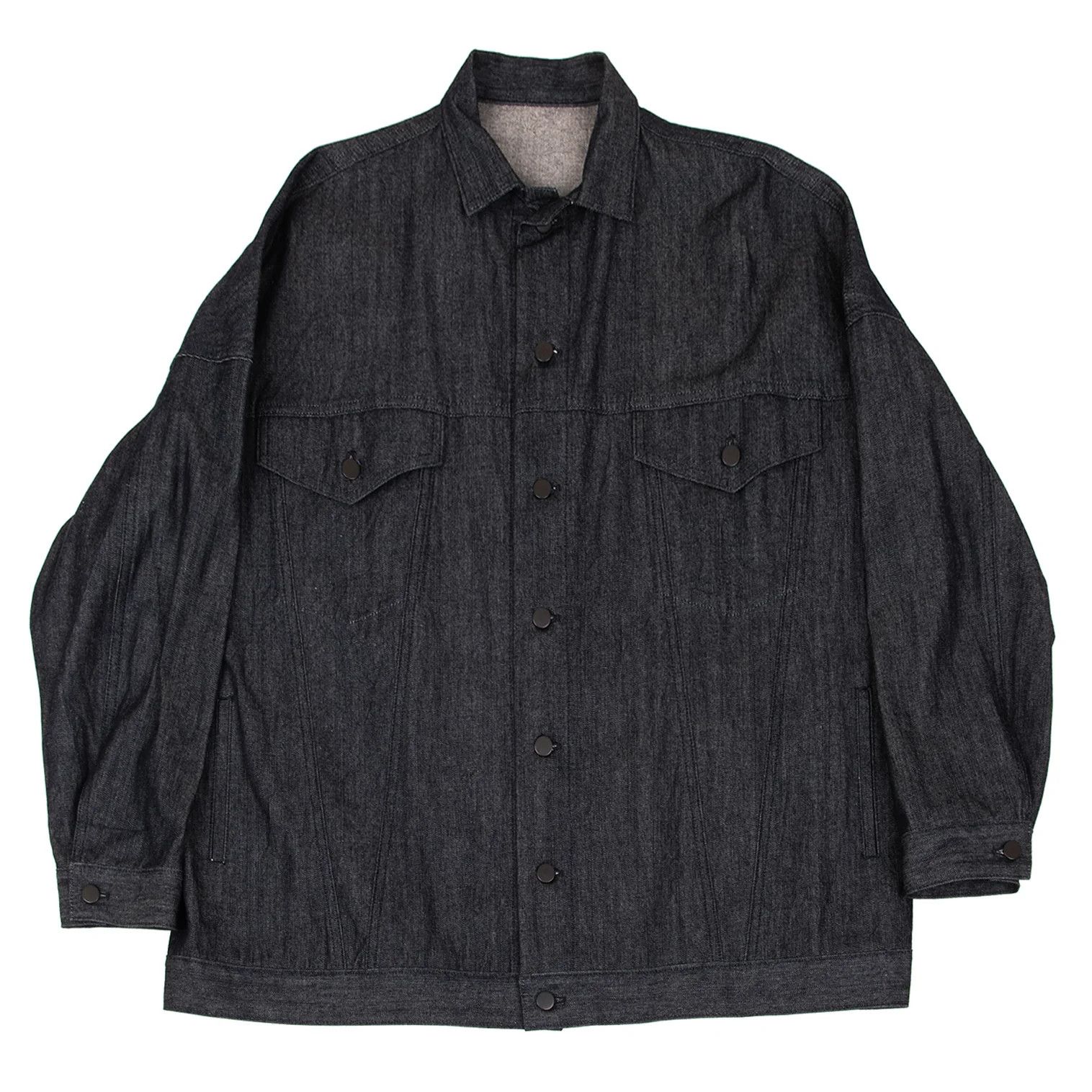 Yohji Yamamoto Yohji Yamamoto Cotton Wide Silhouette Denim Jacket Size US S / EU 44-46 / 1 - 1 Thumbnail