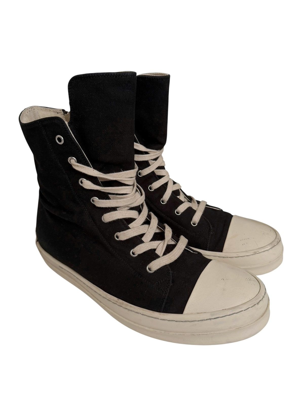 Rick Owens Black High Canvas Ramones Size US 11 / EU 44 - 6 Thumbnail