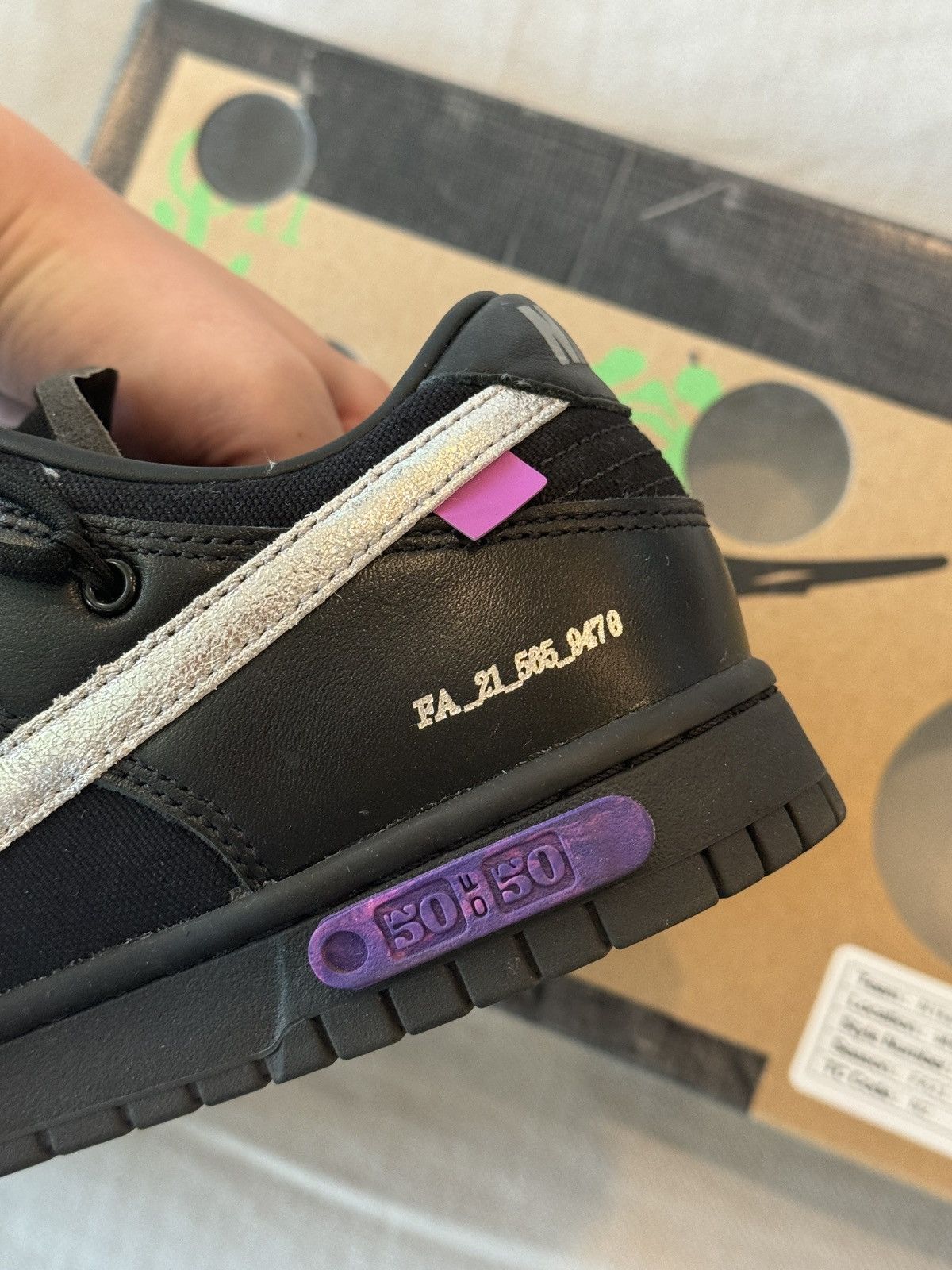 Nike × Off-White Nike x Off-White Dunk Low Lot 50 Sneaker Size US 8.5 / EU 41-42 - 10 Thumbnail