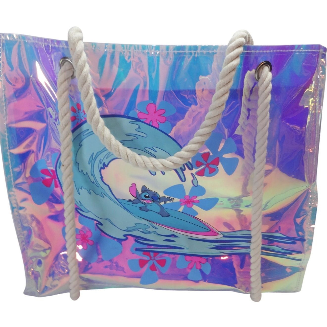 Disney Disney Stitch Holographic Beach Tote Iridescent Bag NWT Size ONE SIZE - 1 Thumbnail