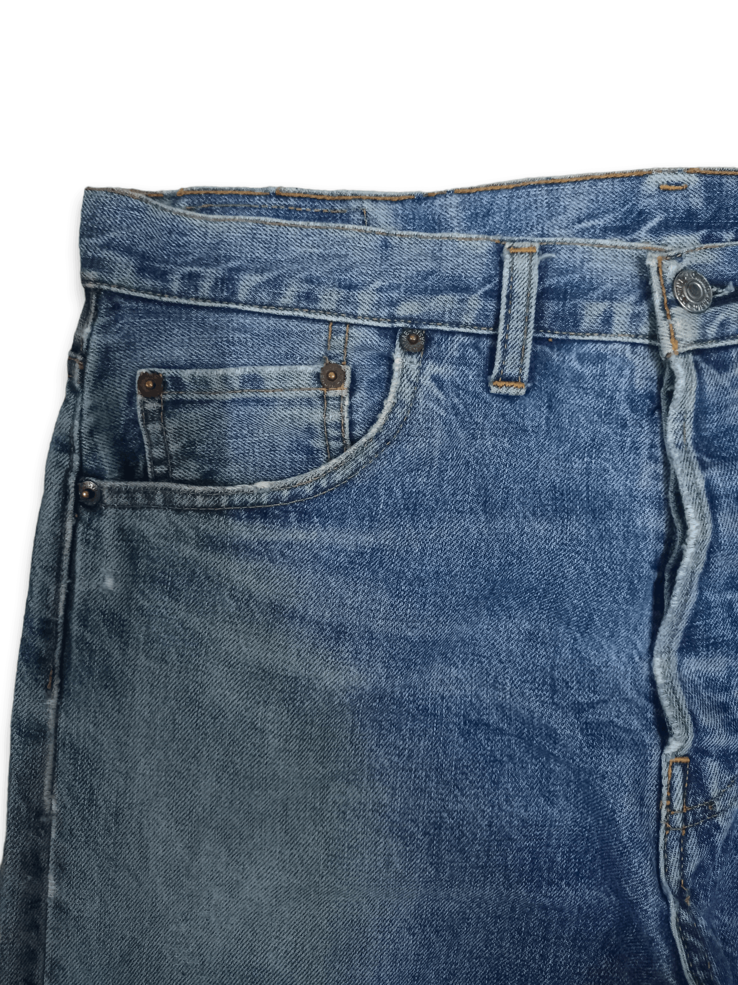 Denime Vintage Denime Japan Patched Distressed Loose Jeans 33x31 Size US 33 - 4 Thumbnail