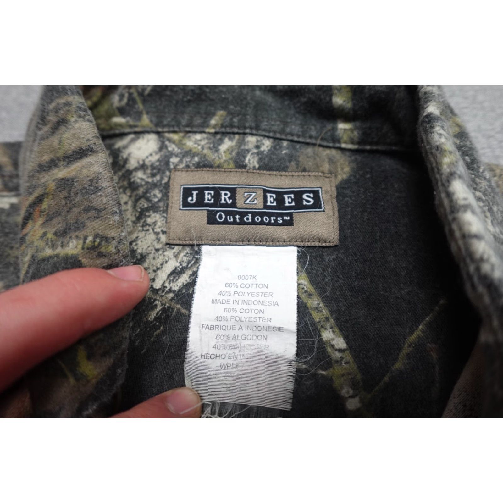 Jerzees VINTAGE Jerzees Camo Flannel Shirt Mens L Brown Mossy Oak Outdoor Button-Up Size US L / EU 52-54 / 3 - 2 Thumbnail