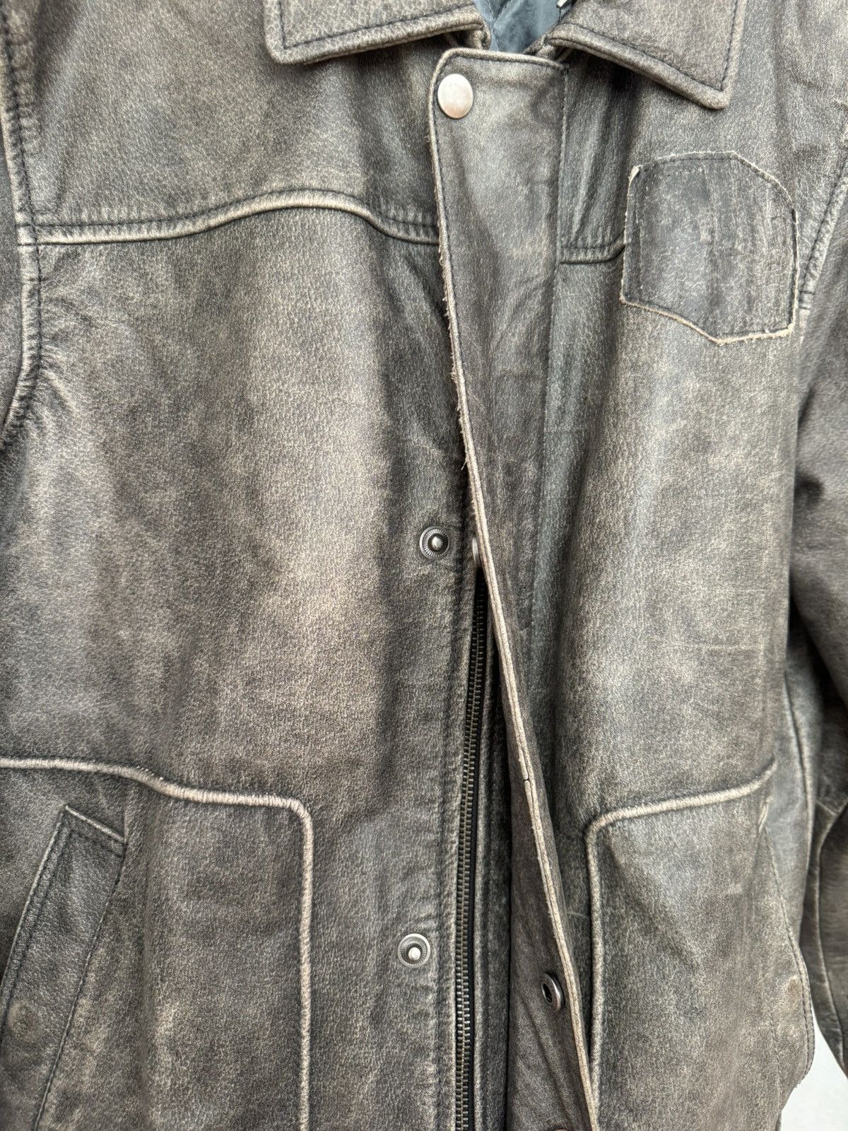 Genuine Leather × Vintage Leather Flight Jacket in Grey Size US M / EU 48-50 / 2 - 7 Thumbnail
