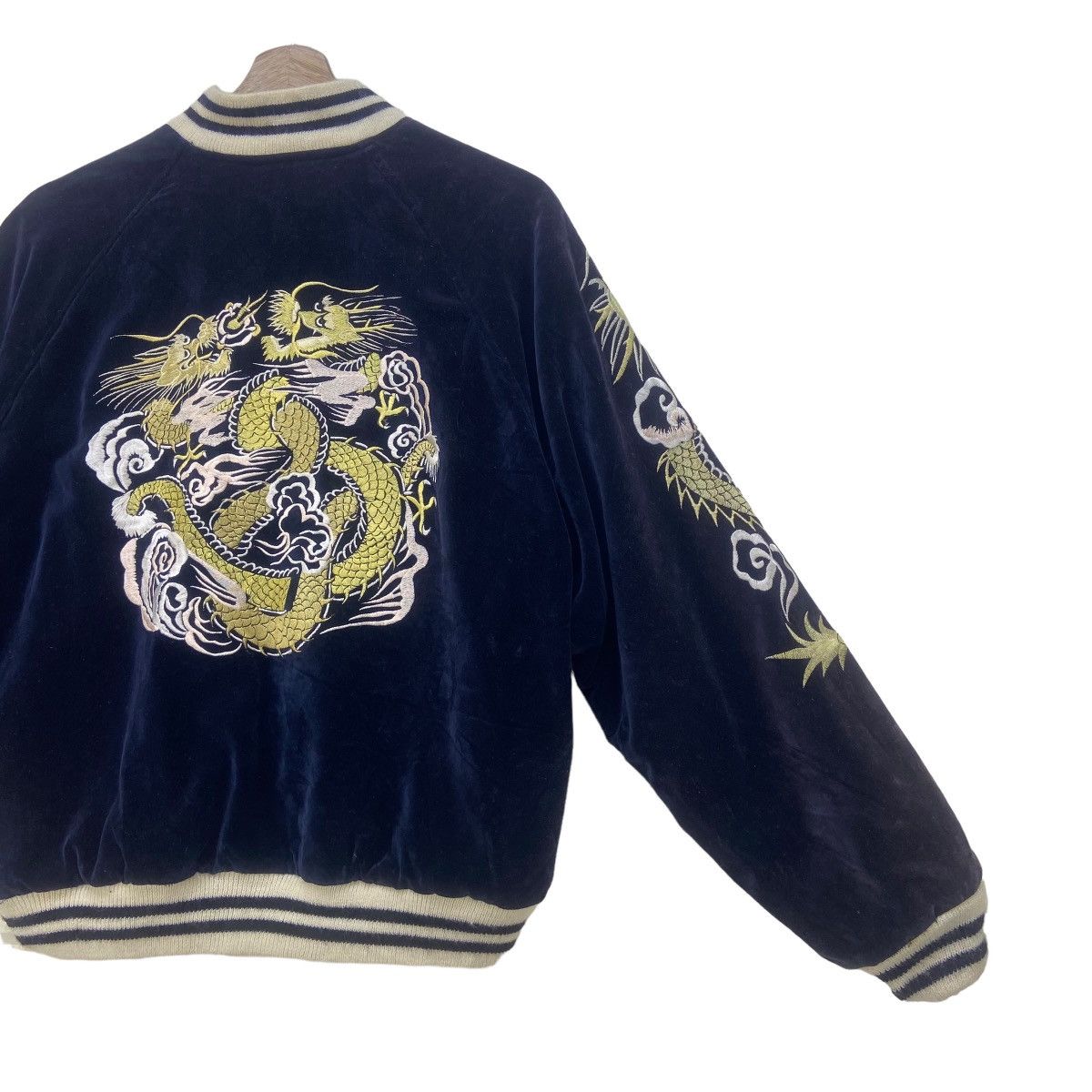 Japanese Brand Vintage Houston Navy Velvet Sukajan Souvenir Jacket Size US S / EU 44-46 / 1 - 6 Thumbnail