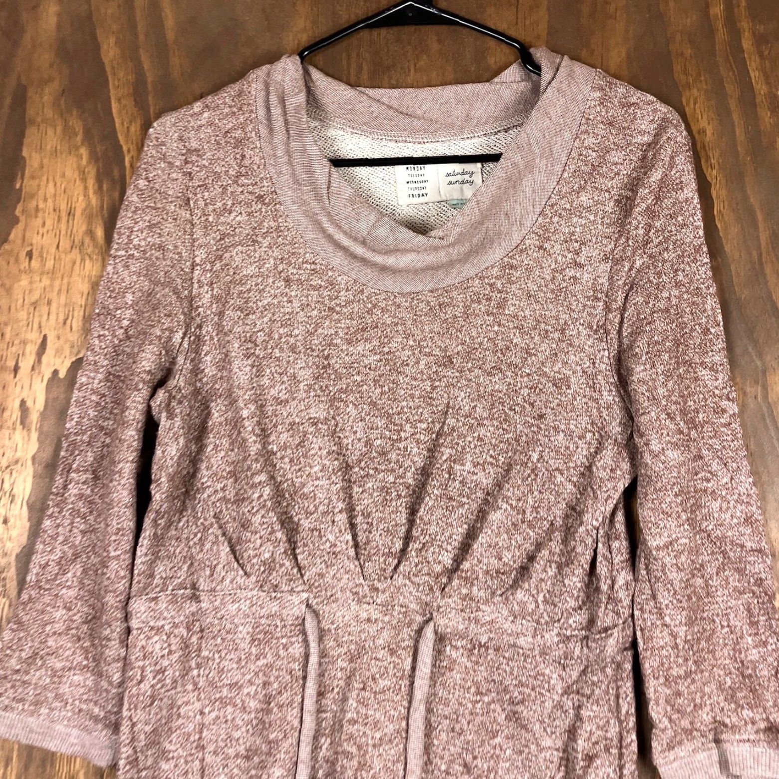 Anthropologie Saturday Sunday Womens Sweater Dress Brown Cowl Neck 3/4 Sleeve Thermal M Size M / US 6-8 / IT 42-44 - 2 Thumbnail