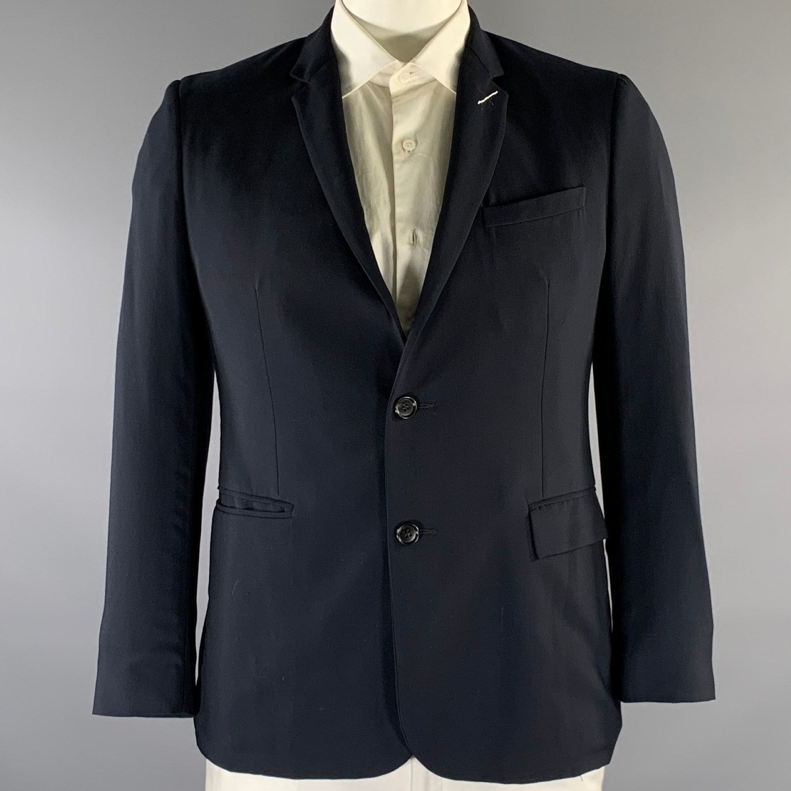 Dior DIOR Navy Cashmere Notch Lapel Sport Coat Size 42 Size 42R - 1 Thumbnail