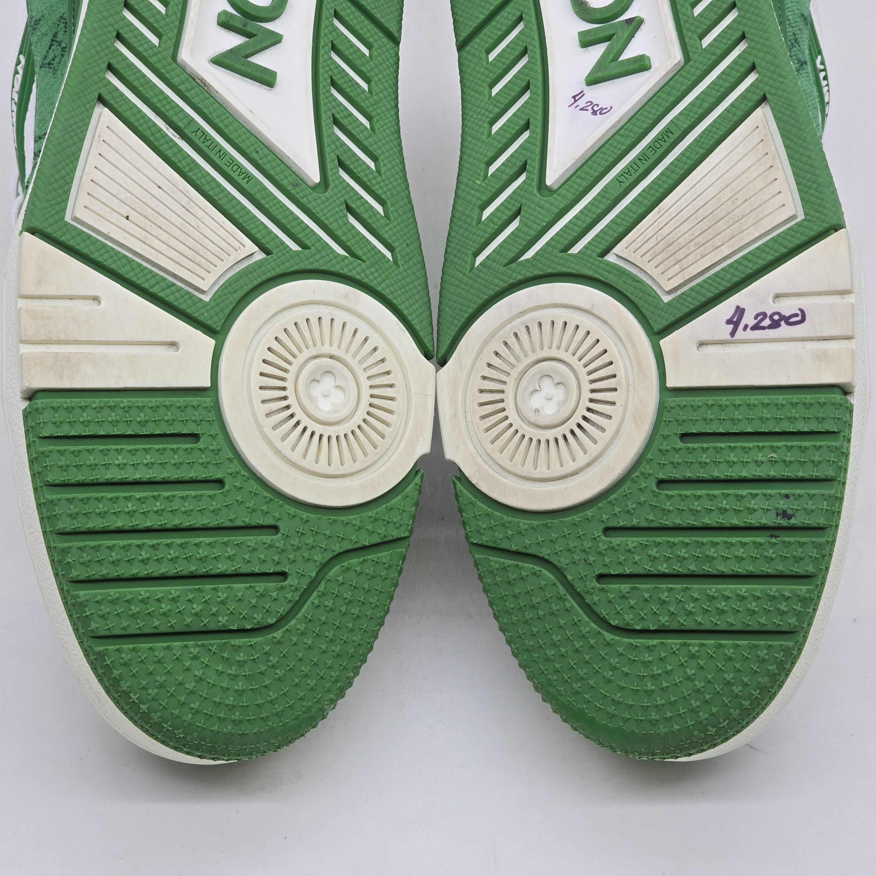 Louis Vuitton Louis Vuitton - Green Denim Monogram White Trainers Size US 10 / EU 43 - 9 Thumbnail