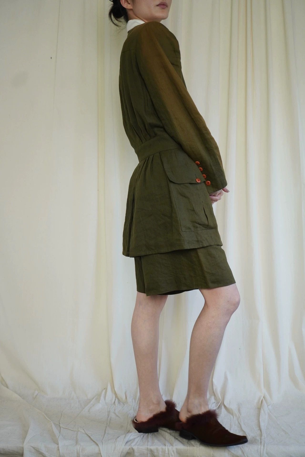 Sonia Rykiel 1980s Sonia Rykiel Gradient Linen Short Set Women's S Size S / US 4 / IT 40 - 4 Thumbnail