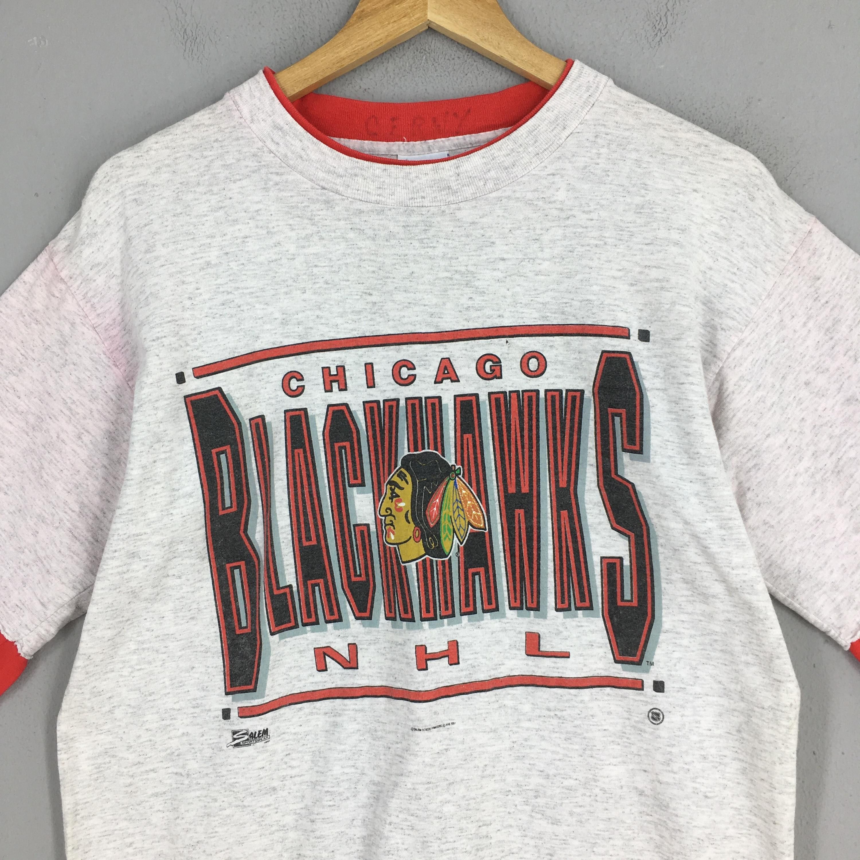 NHL Vintage Chicago Blackhawks NHL Gray Tshirt Large Size US L / EU 52-54 / 3 - 2 Thumbnail
