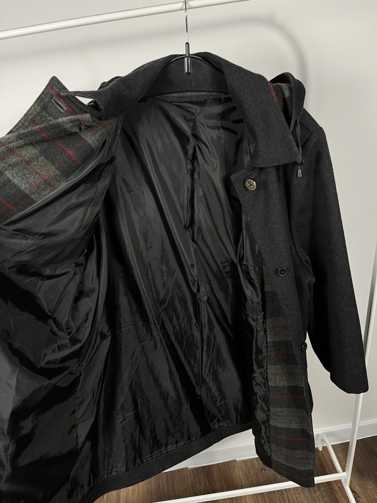 Other Men’s Wool Hooded Coat with Built-In Scarf Black Size US XL / EU 56 / 4 - 7 Thumbnail
