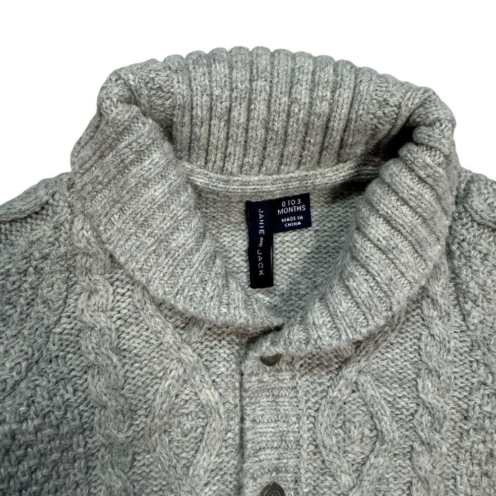 Other Janie And Jack Cable Knit Shawl Collar Grey Cardigan Aston Size US XXS / EU 40 - 2 Thumbnail