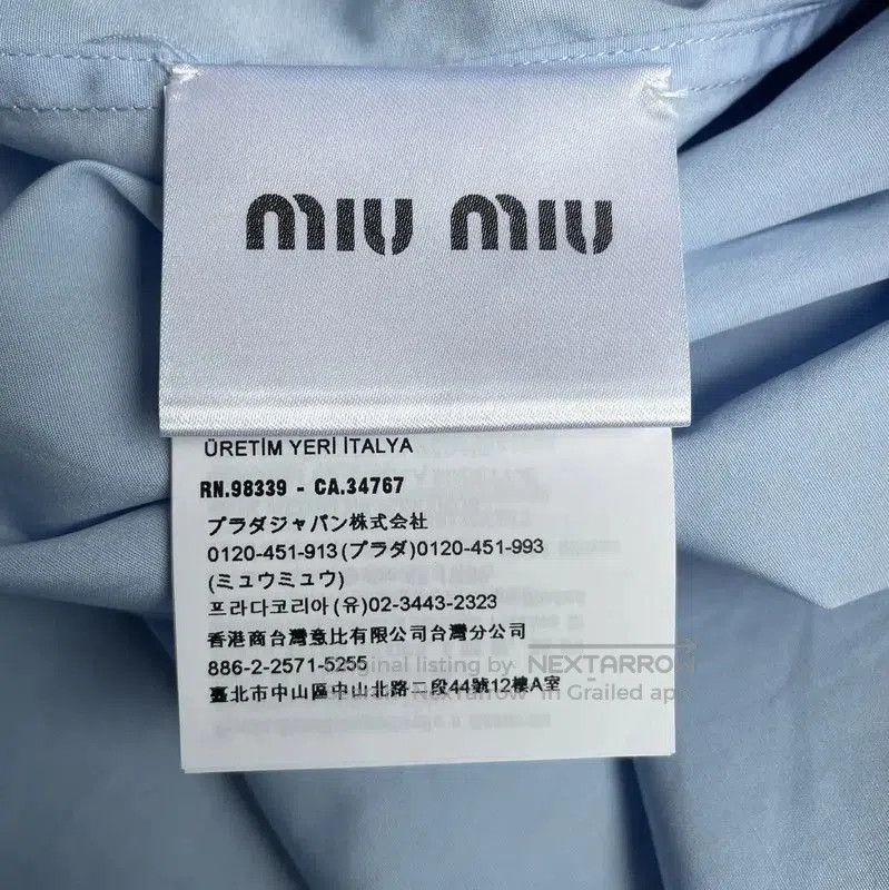 Miu Miu Miu Miu Light Blue Cotton Blouse for Women . Size M / US 6-8 / IT 42-44 - 5 Thumbnail