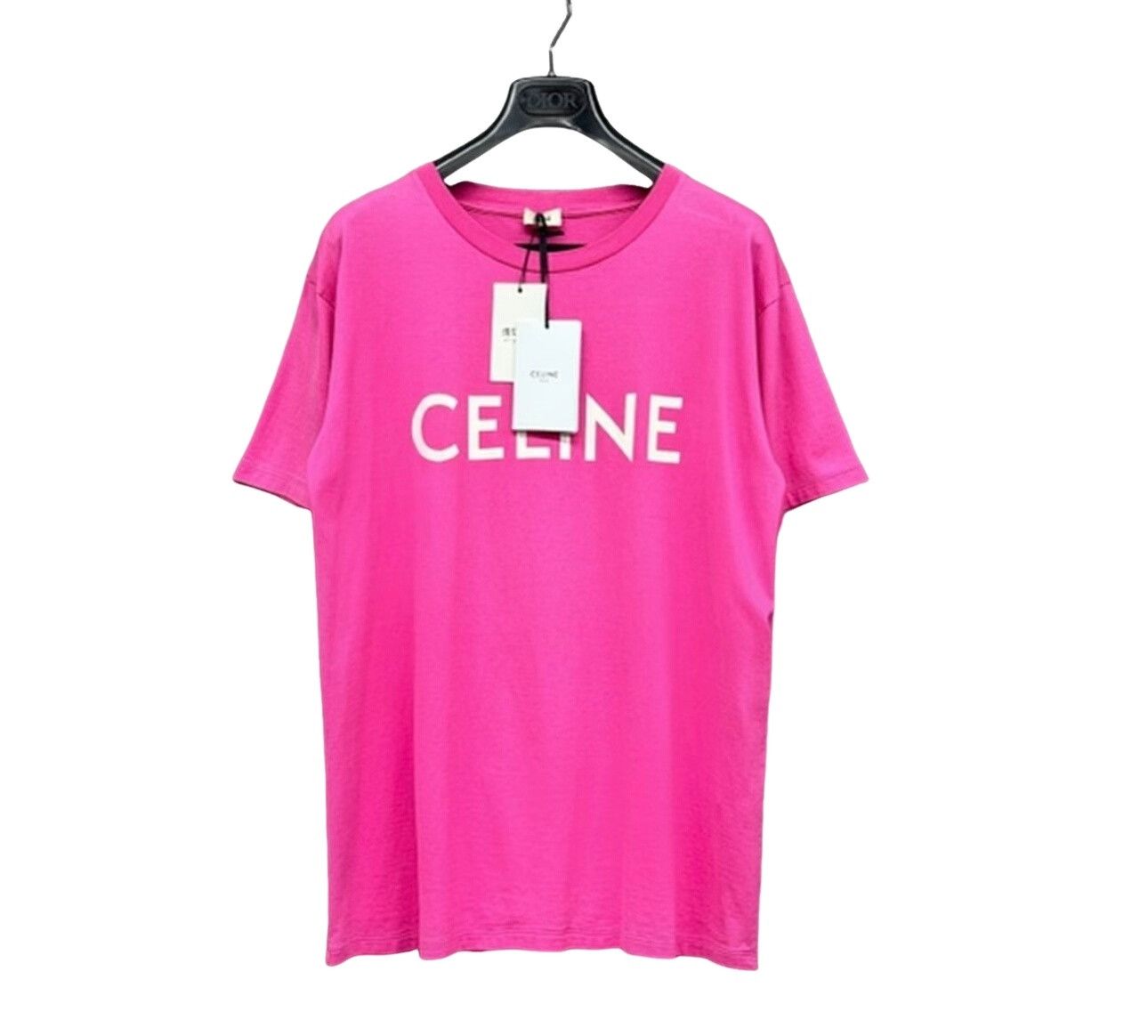Celine Celine Logo Print Short Sleeve T-Shirt Pink S Size US S / EU 44-46 / 1 - 1 Thumbnail
