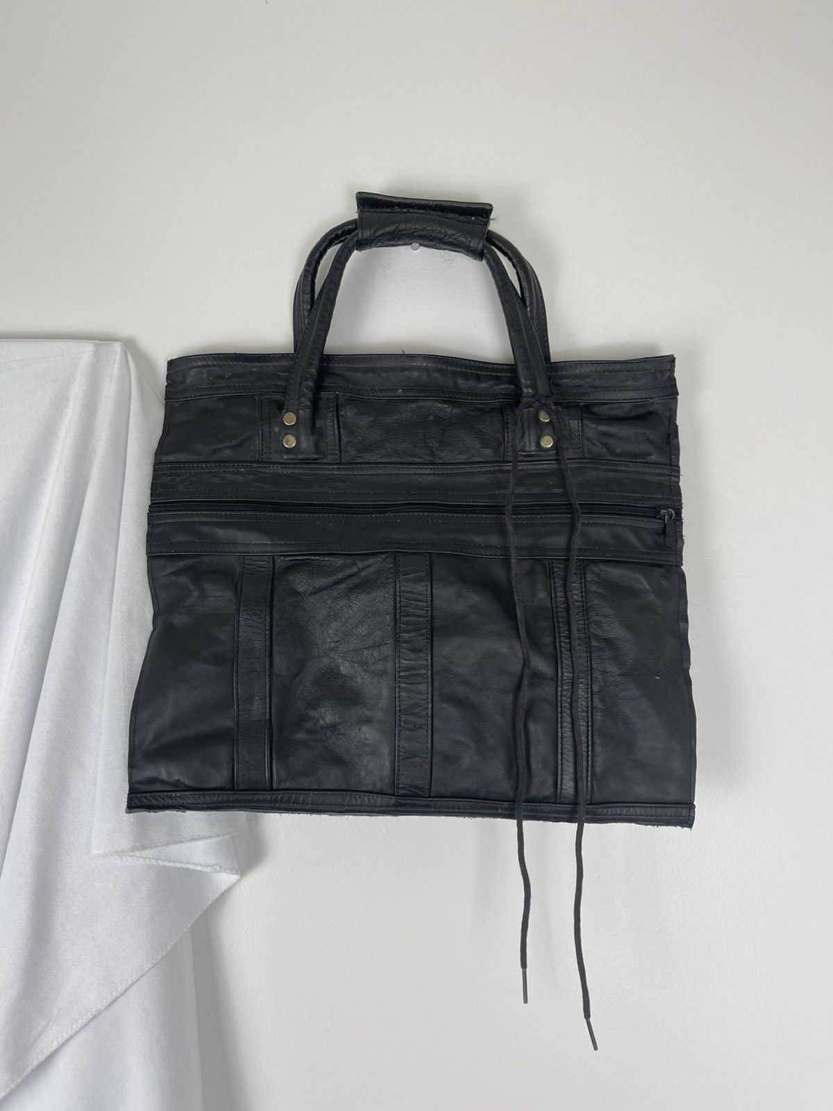Vintage Upcycled tassel Black Leather city Tote bag balenci balenci Size ONE SIZE - 1 Thumbnail