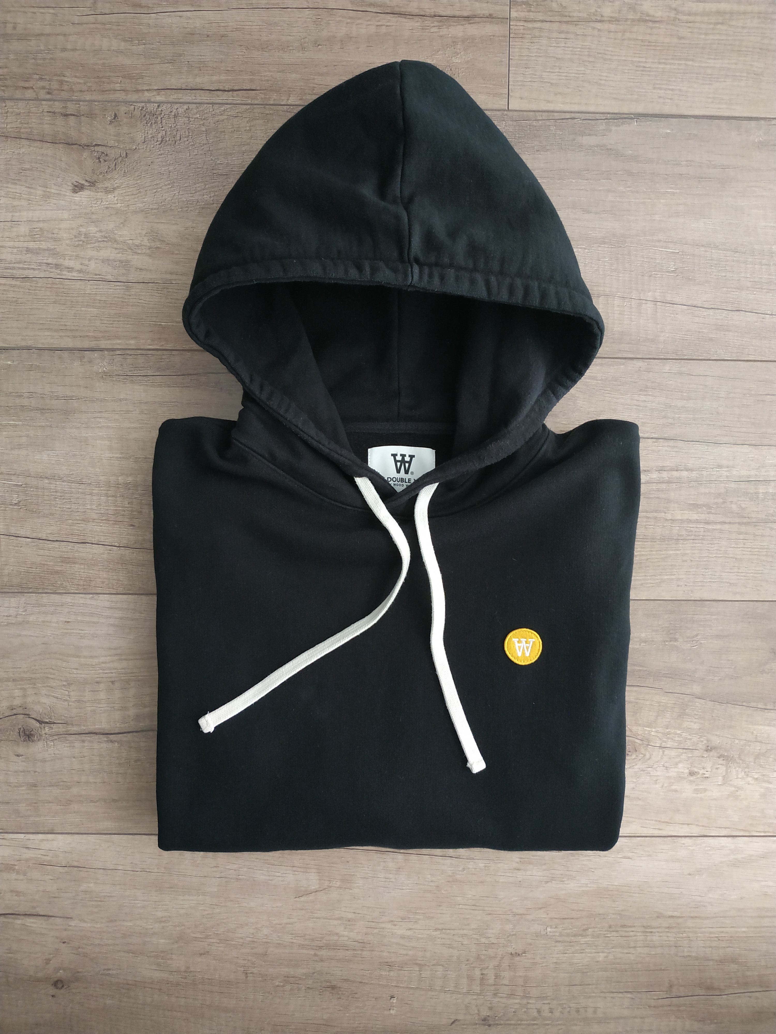 Wood Wood Wood Wood Double A Men's Black Hoodie, s. MEDIUM Size US M / EU 48-50 / 2 - 5 Thumbnail