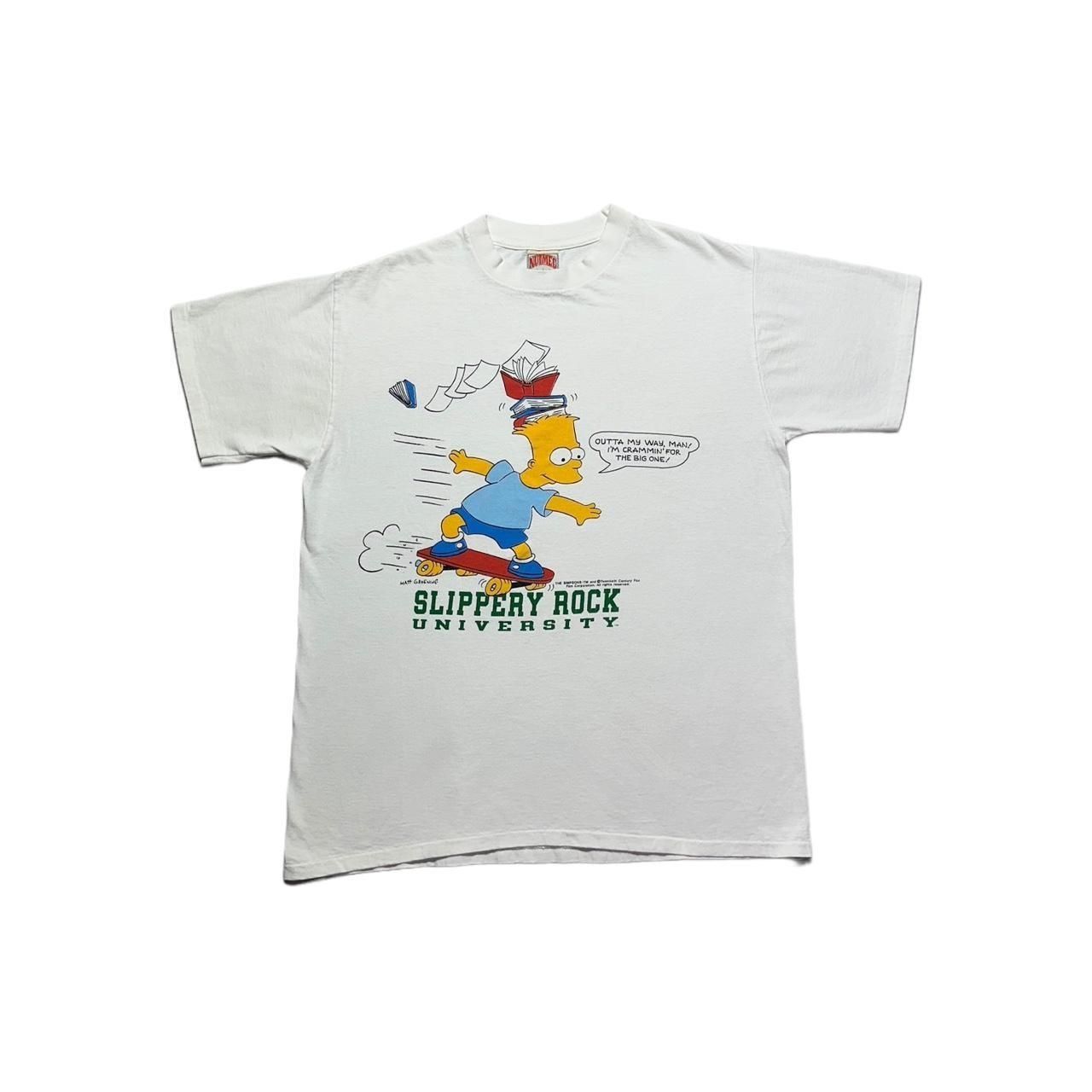 NCAA × Nutmeg × Vintage Vintage Slippery Rock University Bart Simpson T-Shirt Size US XL / EU 56 / 4 - 1 Thumbnail