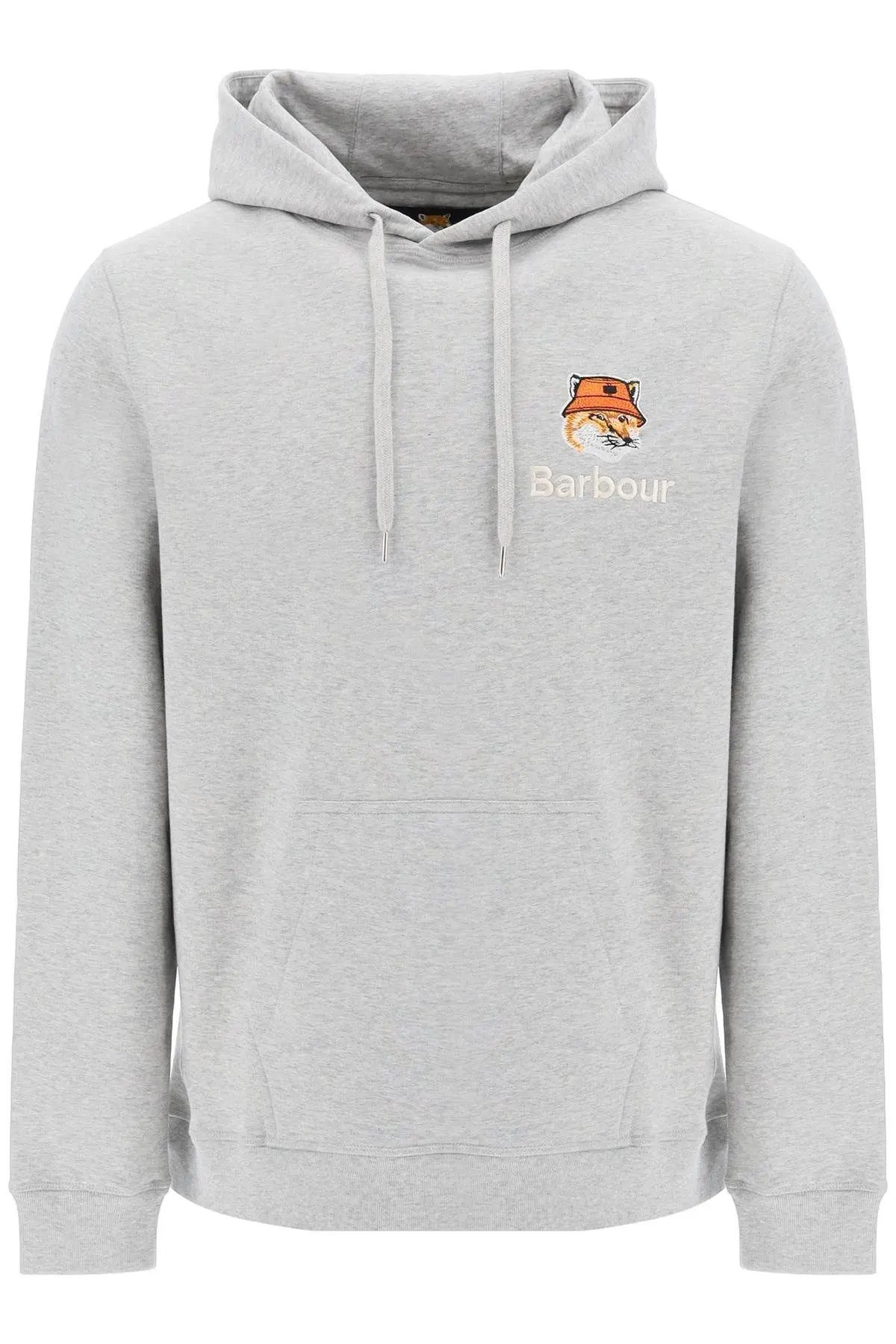 image of Barbour O1S22I1N0224 Maison Kitsuné Hoodie In Grey, Men's (Size Small)
