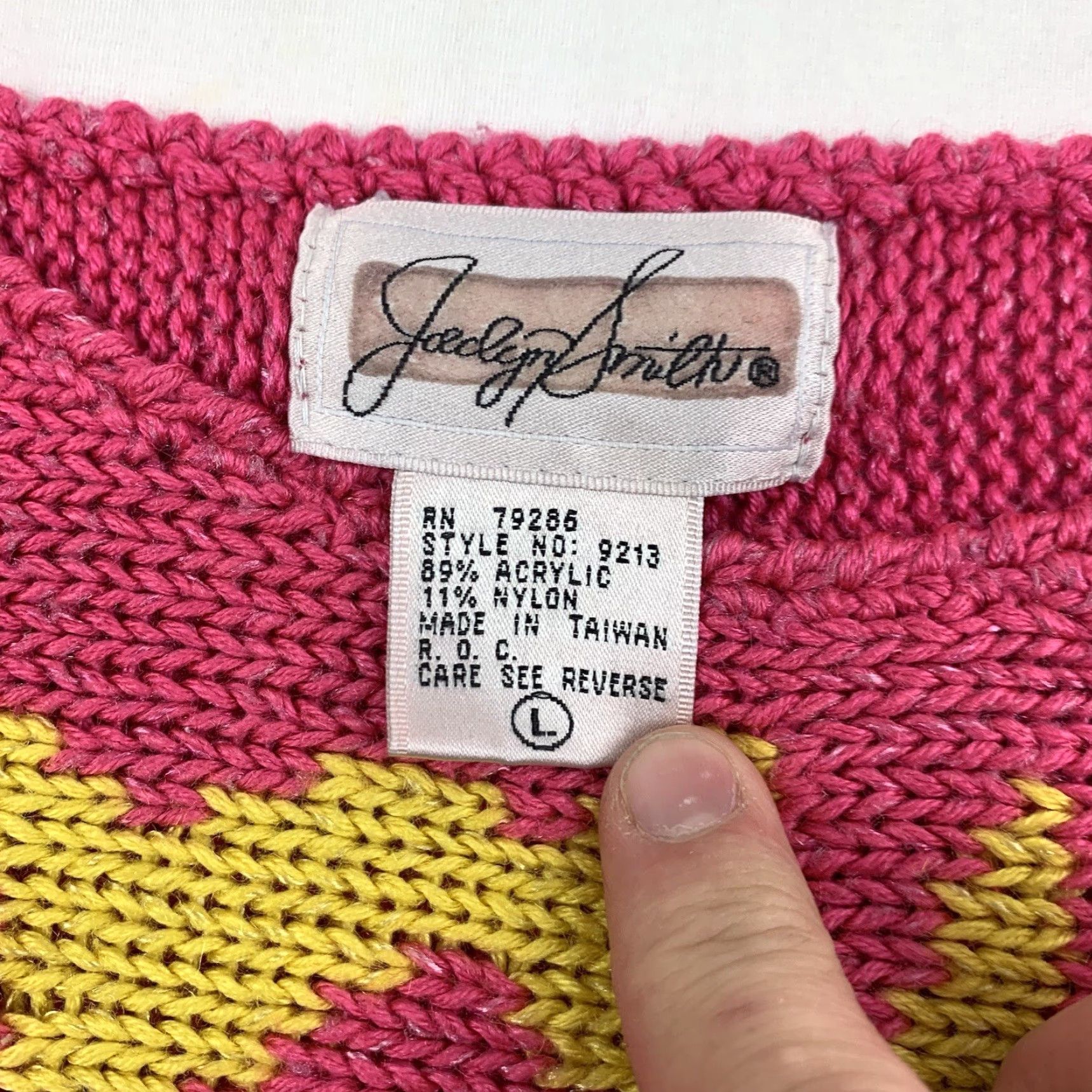 Vintage VINTAGE Jaclyn Smith Sweater Shirt Womens L Pink Floral Short Sleeve Pullover Knit 90s Womens L Size L / US 10 / IT 46 - 3 Thumbnail