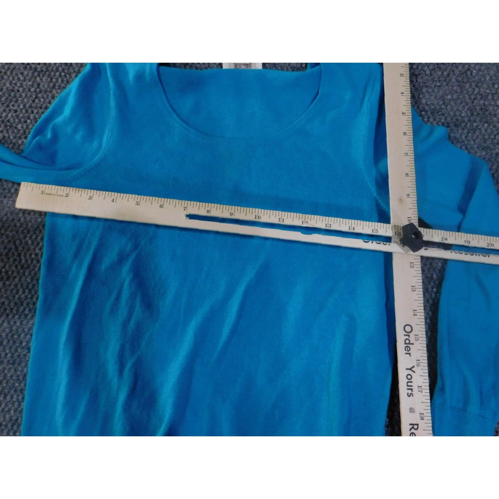 Loft LOFT Sweater Womens Small Blue Scoop Neck Pullover 100% Cotton Button Cuff Knit Size S / US 4 / IT 40 - 7 Thumbnail
