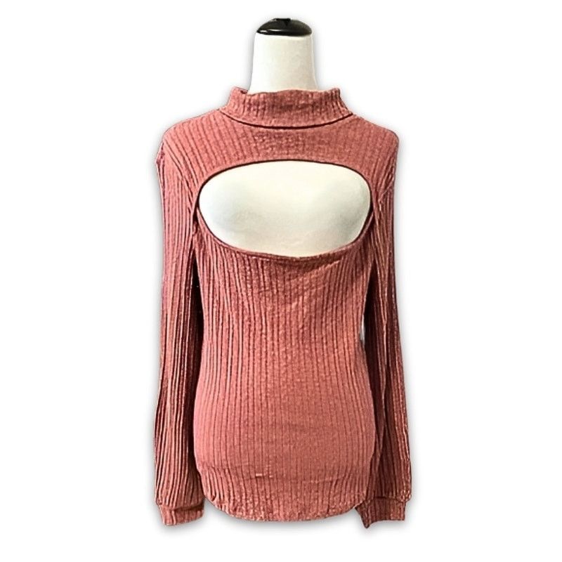 Other Bloomfield Sweater Cutout Turtleneck Rust Pink Womens L NWOT Size L / US 10 / IT 46 - 1 Thumbnail